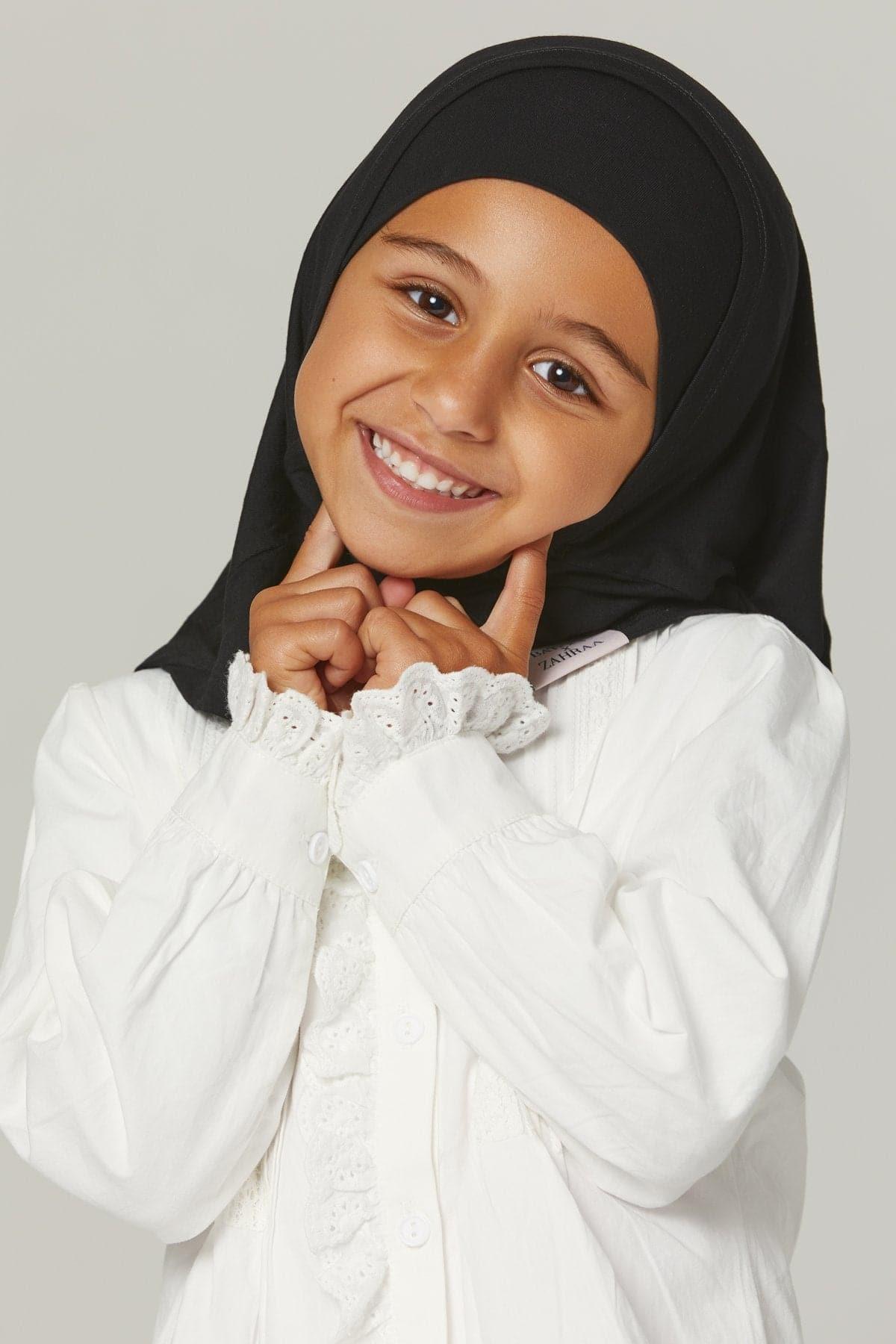Youth Two Piece Jersey Hijab - Queen Bee Style | Soft & Breathable Muslim Scarf for Girls | Perfect for School, Sports & Everyday Wear