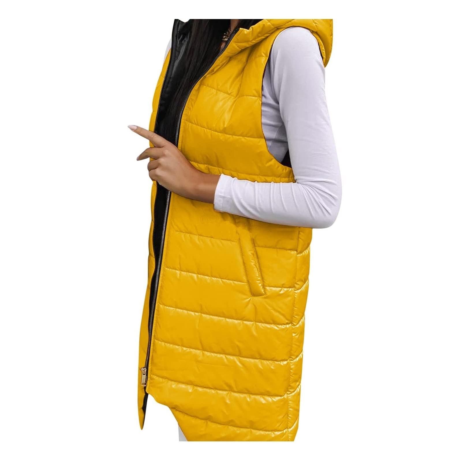 Women's Lightweight Sleeveless Down Vest Hooded Winter Jacket - Warm Quilted Waistcoat Coat for Cold Weather | Perfect for Outdoor Activities, Travel & Casual Wear