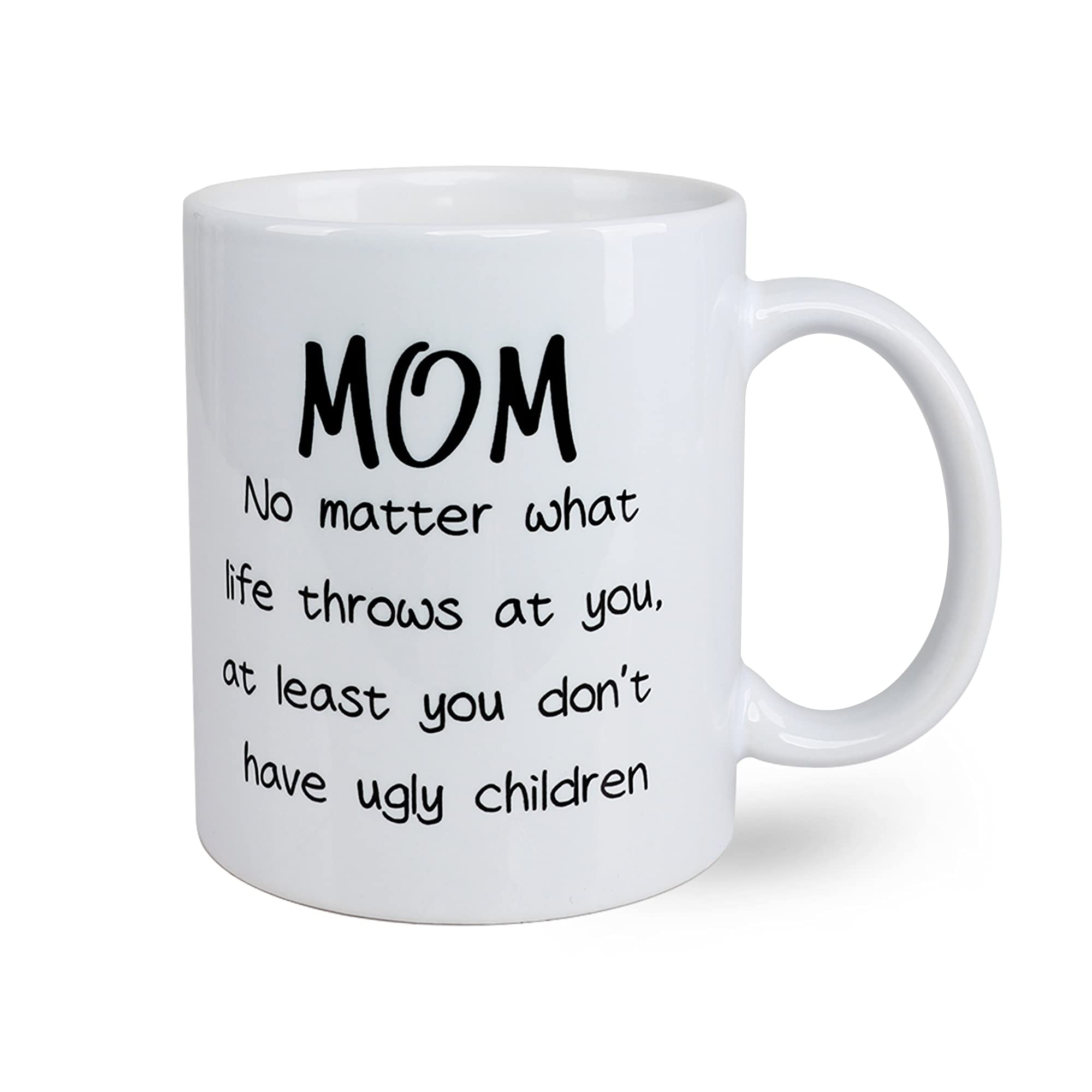 Unique Funny Mom Mug - 11oz White Coffee Cup for Christmas, Mother's Day & Birthday Gifts - Best Present for Mom from Daughter or Son - Perfect for Daily Coffee, Tea & Office Use