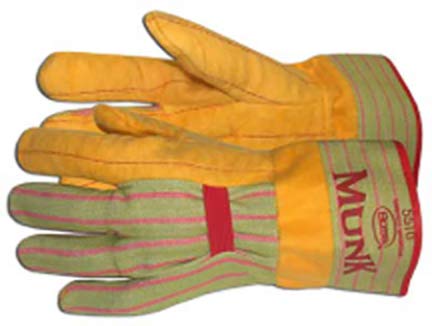 Boss 5510 2-Ply Munk Safety Cuff Work Gloves - Yellow, Durable & Comfortable for Construction, Gardening, and Heavy-Duty Tasks