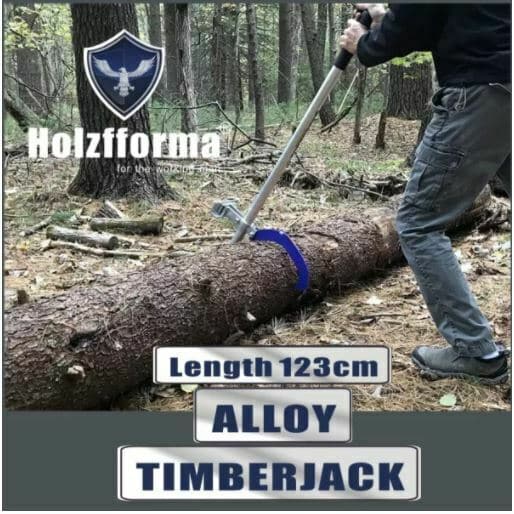 Alloy Timberjack Wood Chuck Log Lifter & Roller Fencing Jack Hook - Heavy Duty Detachable Logging Tool for Firewood Processing, Timber Handling & Forestry Work