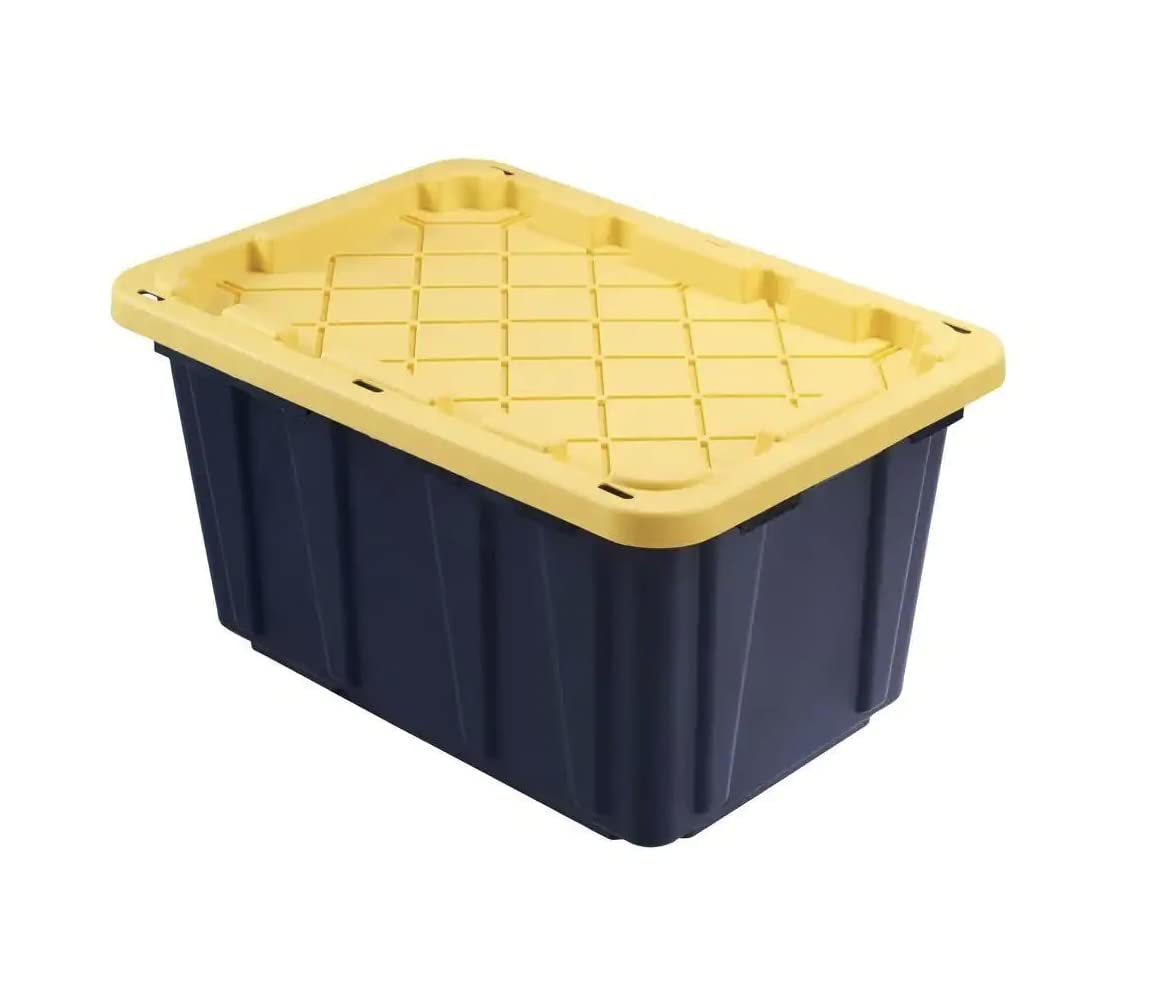 HDX 27 Gallon Heavy Duty Black Storage Totes (5-Pack) - Durable Polypropylene Plastic Bins for Home Organization, Garage Storage & Moving Supplies