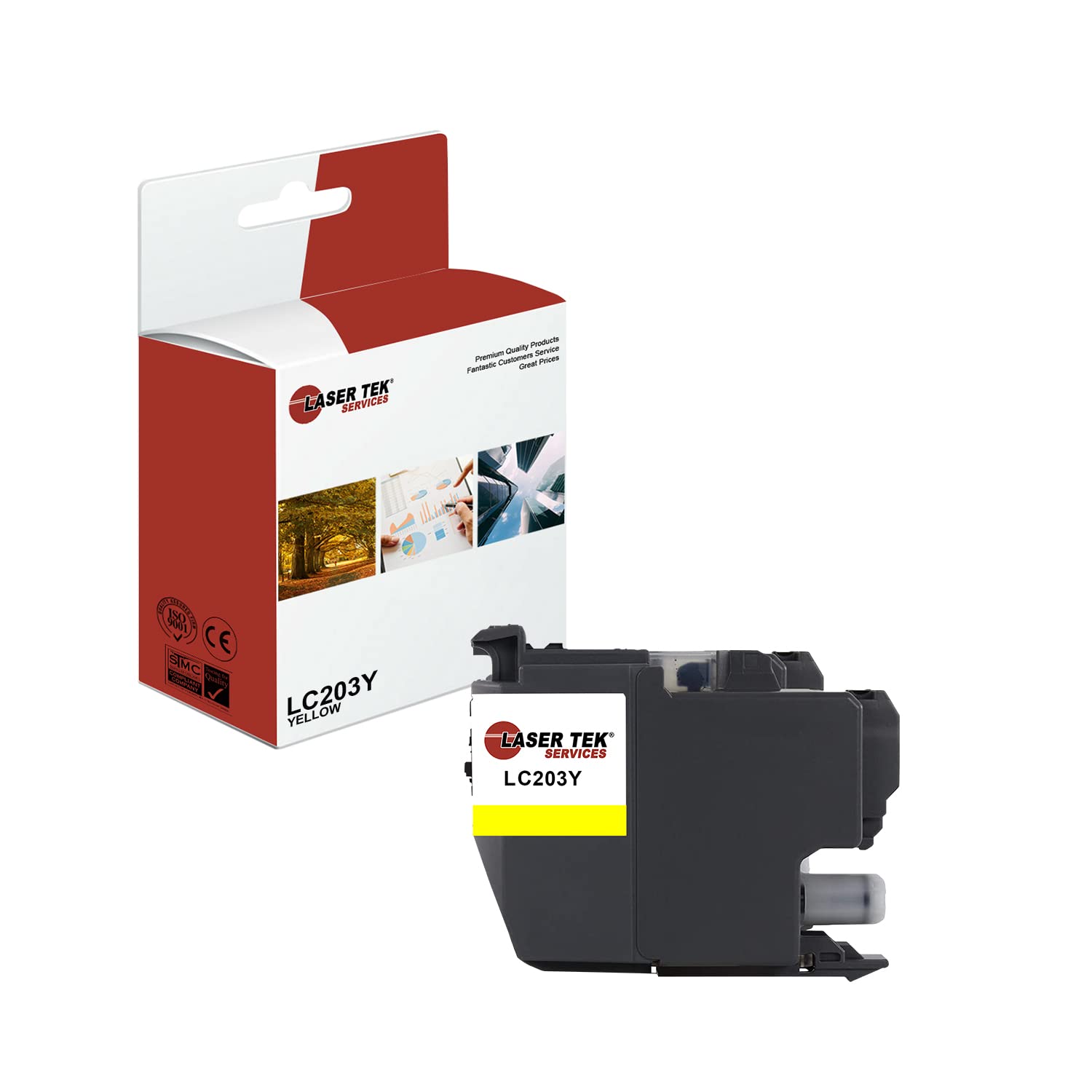 Brother LC-203 LC203Y Compatible Ink Cartridge Replacement - Works with Brother MFCJ480DW J485DW Printers - High Yield 550 Pages - Ideal for Home & Office Printing (Yellow, 1 Pack)