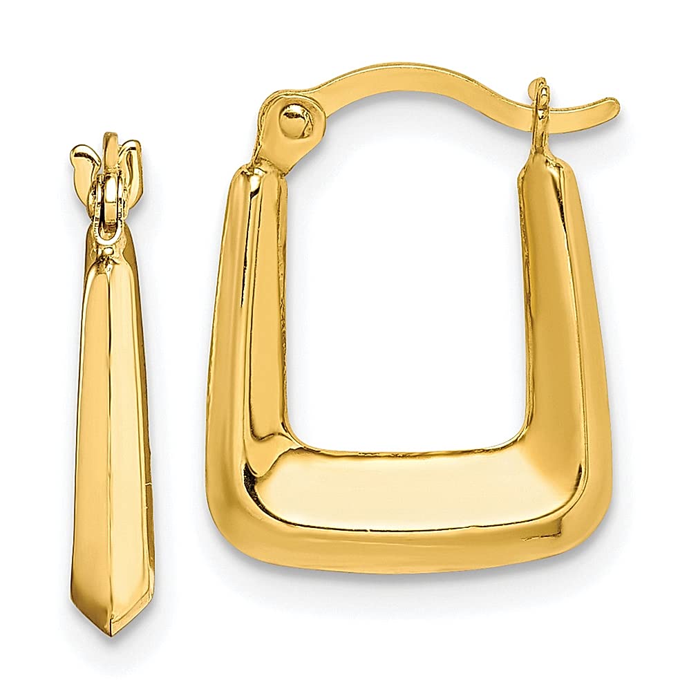 10K Yellow Gold Square Hoop Earrings for Women - Classic Fine Jewelry Hoops Set - Perfect Gift for Her, Birthday, Anniversary & Special Occasions