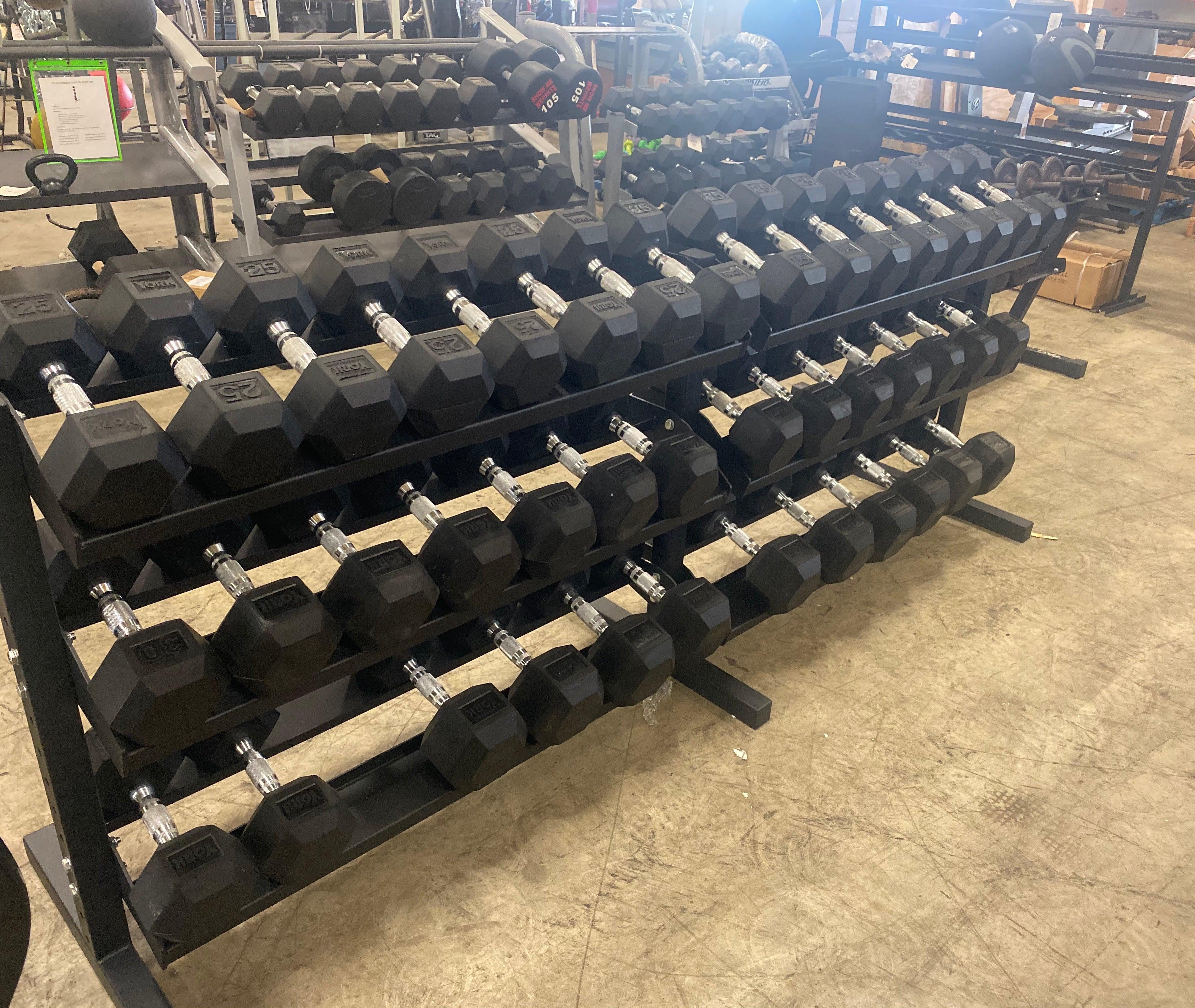 BodyKore 3-Tier Dumbbell Rack G243 - Heavy Duty Storage for 5 Pairs of Dumbbells Up to 100lbs Each - Perfect for Home Gyms, Commercial Fitness Centers & Garage Workouts