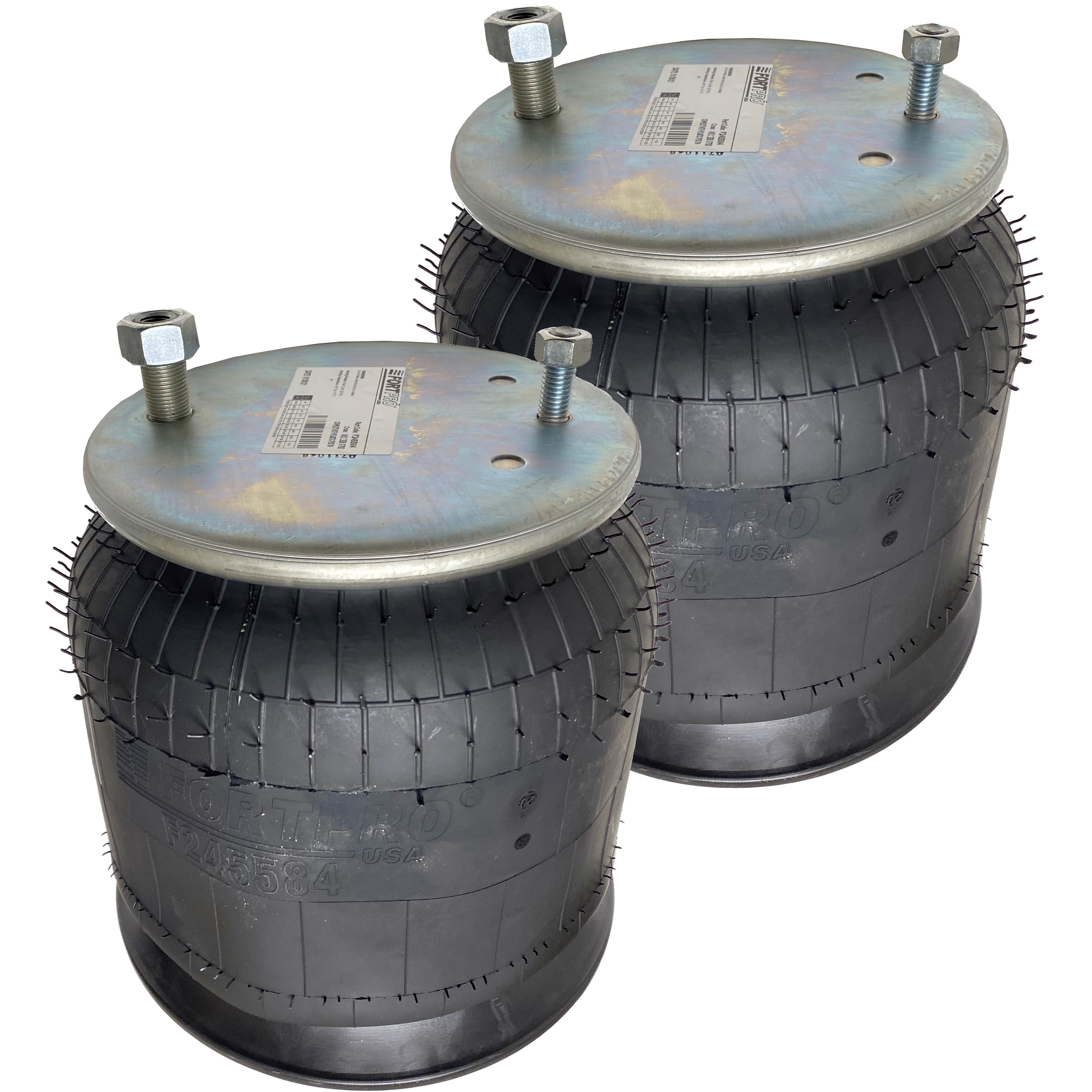 Fortpro 2-Pack Reversible Air Springs - Compatible with Freightliner 16 13810 000, Firestone 9780, Goodyear 1R12 303 | F245584 2QTY | Heavy-Duty Truck & Trailer Suspension Replacement for Smoother Rides