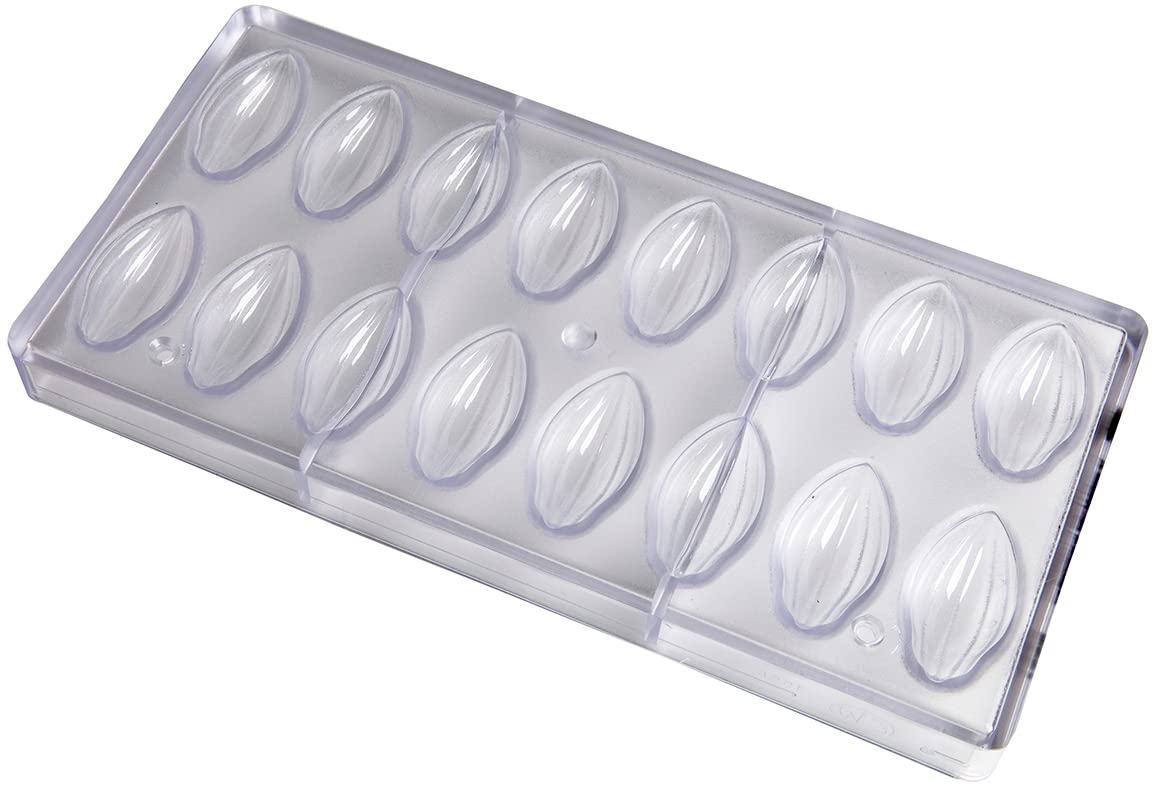 Premium 16-Cavity Polycarbonate Chocolate Mold for Cocoa Pods - 24mm x 50mm x 12mm Professional Baking Tool for Homemade Chocolates, Candy Making & Dessert Decorations (Ideal for Valentine's Day, Christmas Gifts & Party Favors)