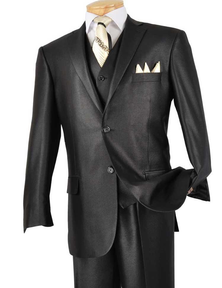Alfa Collection Men's 3 Piece Suit - Premium Black Formal Wear for Business, Weddings & Special Occasions