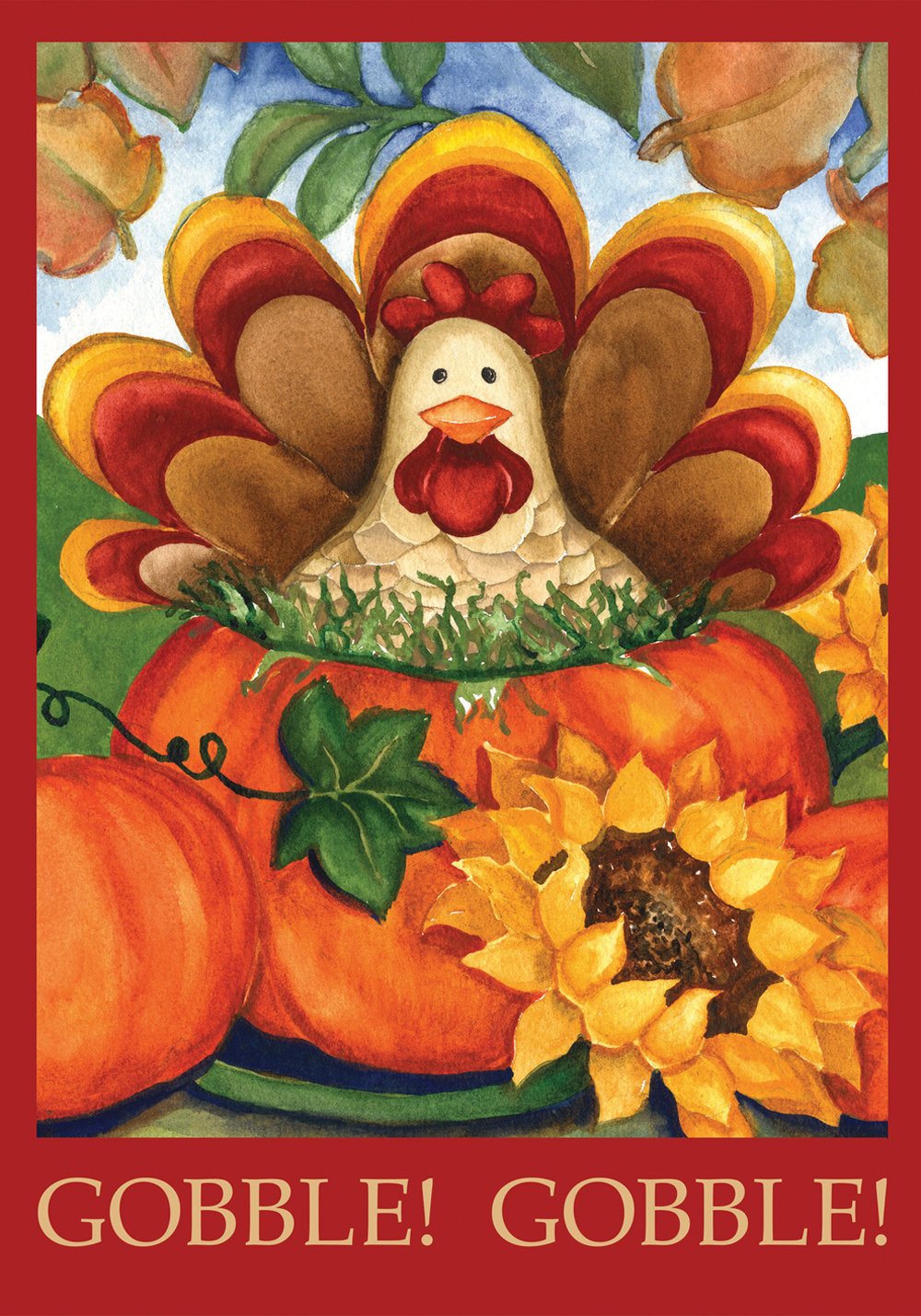Toland Home Garden Autumn Turkey Decorative Garden Flag 12.5 x 18 Inch - Seasonal Fall Outdoor Decor for Porch, Yard & Thanksgiving Display
