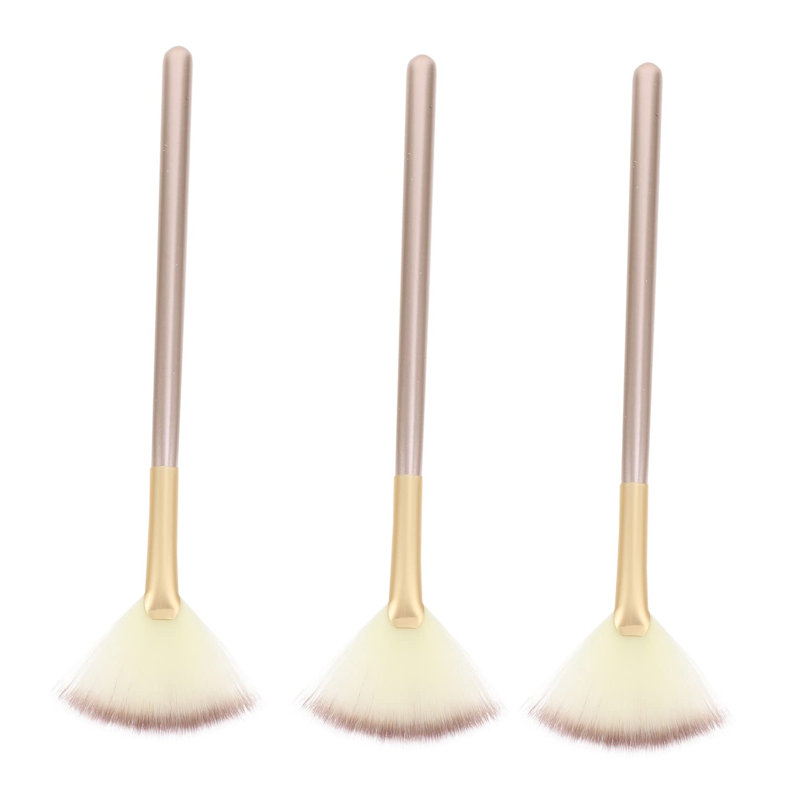 SOLUSTRE 3-Piece Makeup Brush Set - Fan Brush, Eyebrow Brush, Blush Brush for Flawless Contouring & Powder Application | Perfect for Cheeks, Mask Application & Professional Makeup Looks
