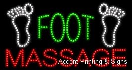 Foot Massage LED Sign - High Impact & Energy Efficient Light for Spa, Salon & Relaxation Therapy
