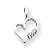14K White Gold AA Diamond Heart Pendant Necklace for Women - Elegant Valentine's Day Gift, Anniversary Jewelry & Everyday Luxury Wear