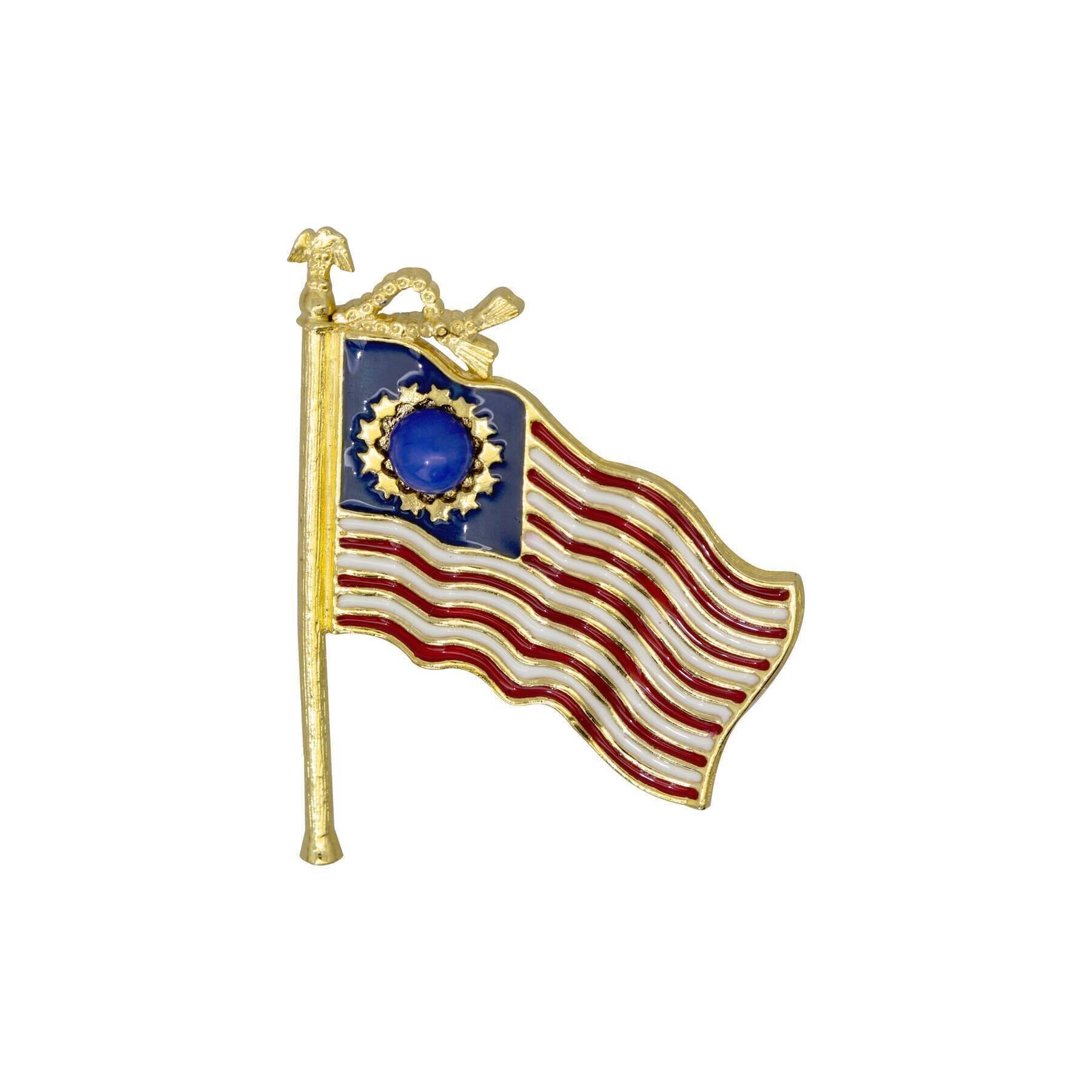 1928 Jewelry 13 Star American Flag Patriotic Pin Brooch - Vintage Patriotic Jewelry for Women - Perfect for 4th of July, Veterans Day & Patriotic Events