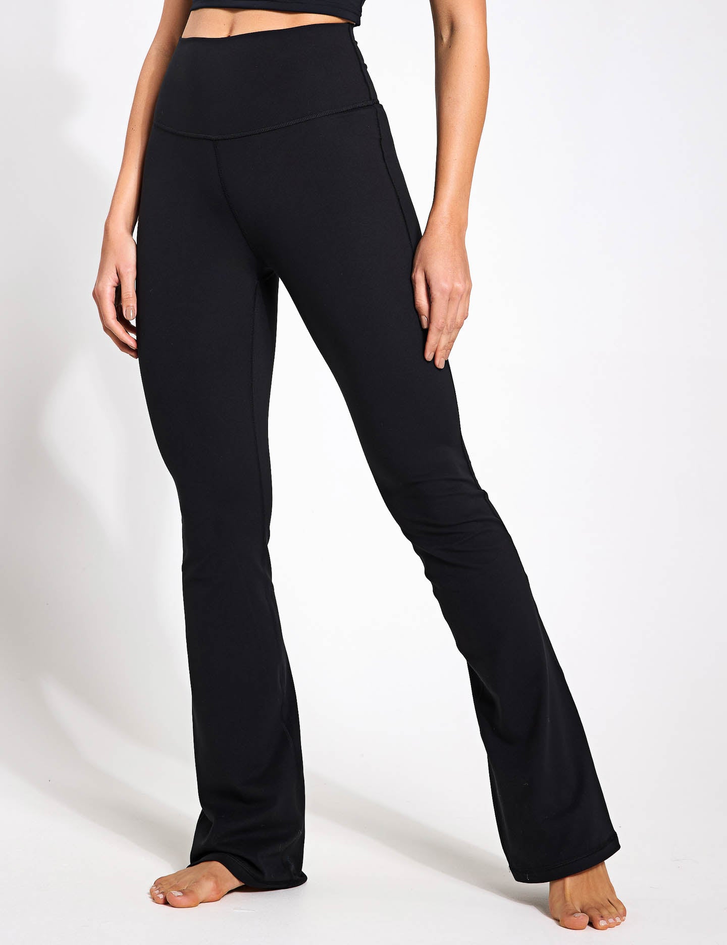 High Waist Yoga Studio Flared Leggings for Women - Black | Comfortable & Stretchy Workout Pants for Yoga, Pilates & Lounge Wear