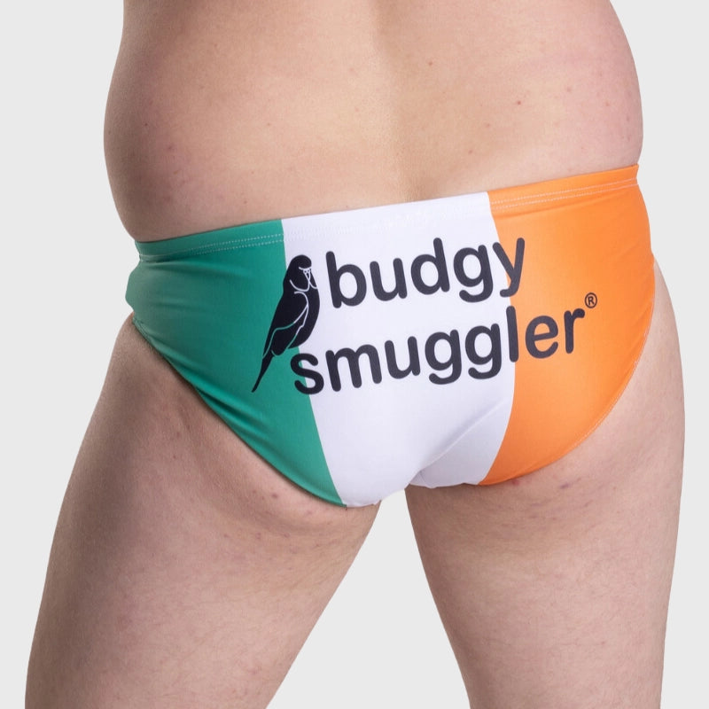 Budgy Smuggler Irish Flag Swim Briefs - Men's Irish Pride Swimwear for Beach & Pool - Perfect for St. Patrick's Day, Vacations & Water Sports