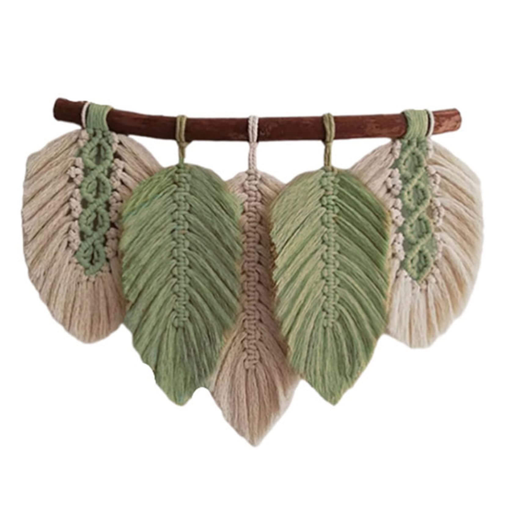 Handwoven Macrame Wall Hanging with Feather Tassels - Boho Home Decor Tapestry for Living Room, Bedroom & Nursery Wall Art | Perfect for Photo Backdrops & Bohemian Interior Design