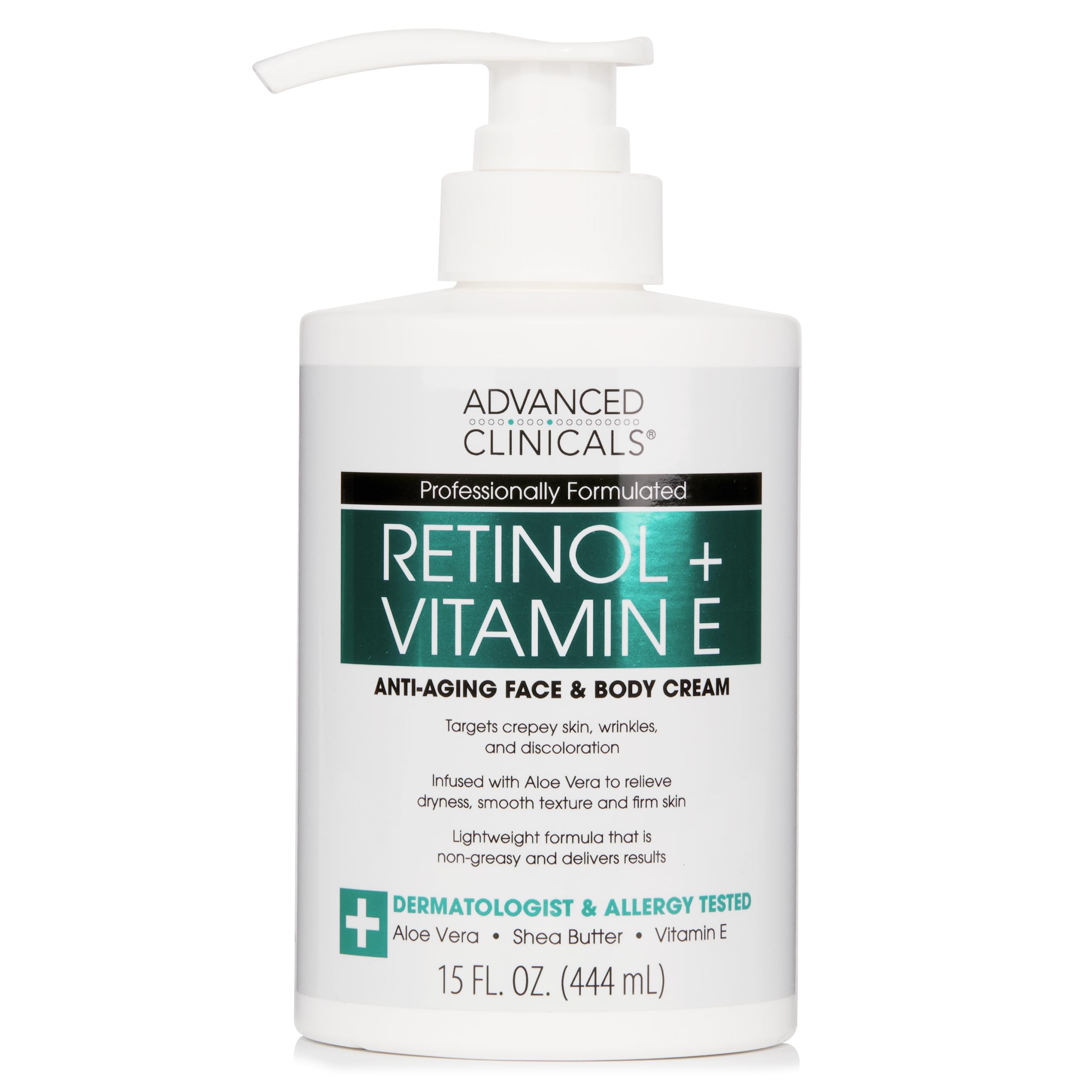Advanced Clinicals Retinol Body Lotion - Firming & Anti-Aging Moisturizer for Crepey Skin, 15 Oz Retinol Face & Body Cream | Hydrates & Smooths Skin for Day & Night Use
