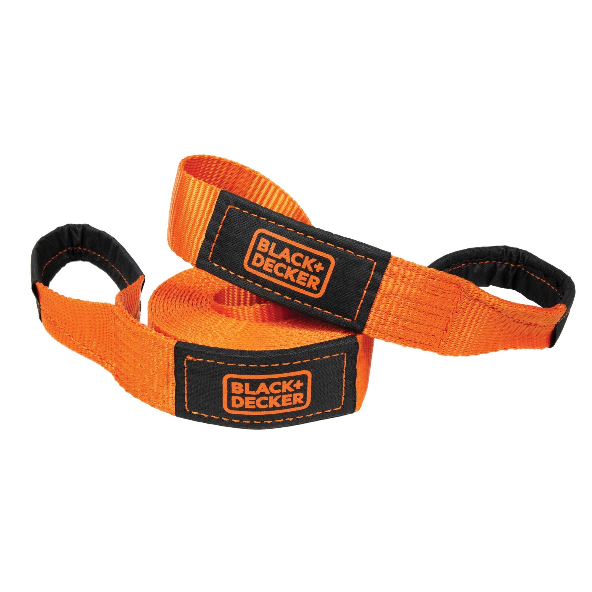 Black & Orange 2-Pack 20' Light Duty Recovery Straps (9,000 lb Break Strength) - Heavy Duty Off Road Towing, Emergency Vehicle Recovery for Trucks, Jeeps & SUVs - Perfect for Off-Roading, Camping & Adventure Trips