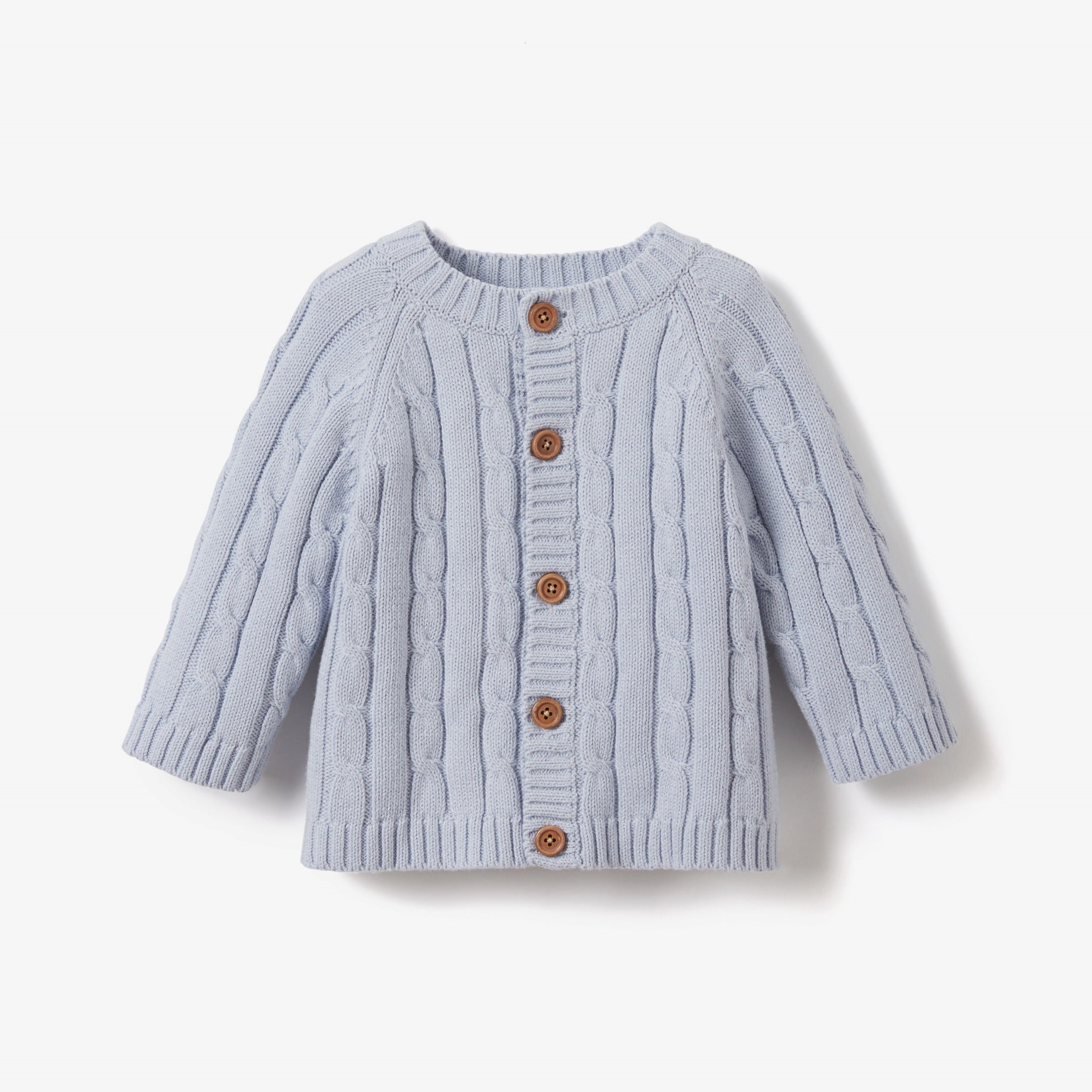 Soft Blue Cotton Cable Knit Baby Sweater - Warm Halogen Winter Outfit for Newborns & Toddlers - Perfect for Family Photos & Outdoor Adventures