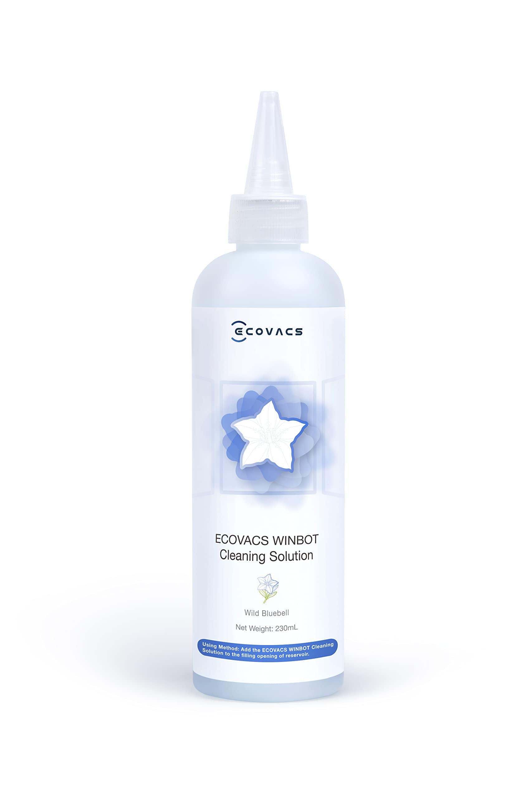 ECOVACS 230ml Cleaning Solution for WINBOT Window Cleaning Robots - Original Accessory for Streak-Free Shine on Glass & Mirrors at Home or Office