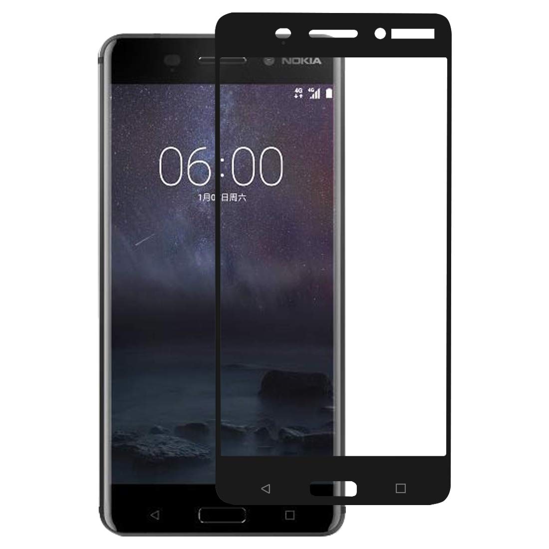 Premium Clear Full Glue Tempered Glass Screen Protector for Nokia 6 - Full Coverage HD Anti-Scratch Film for Everyday Protection