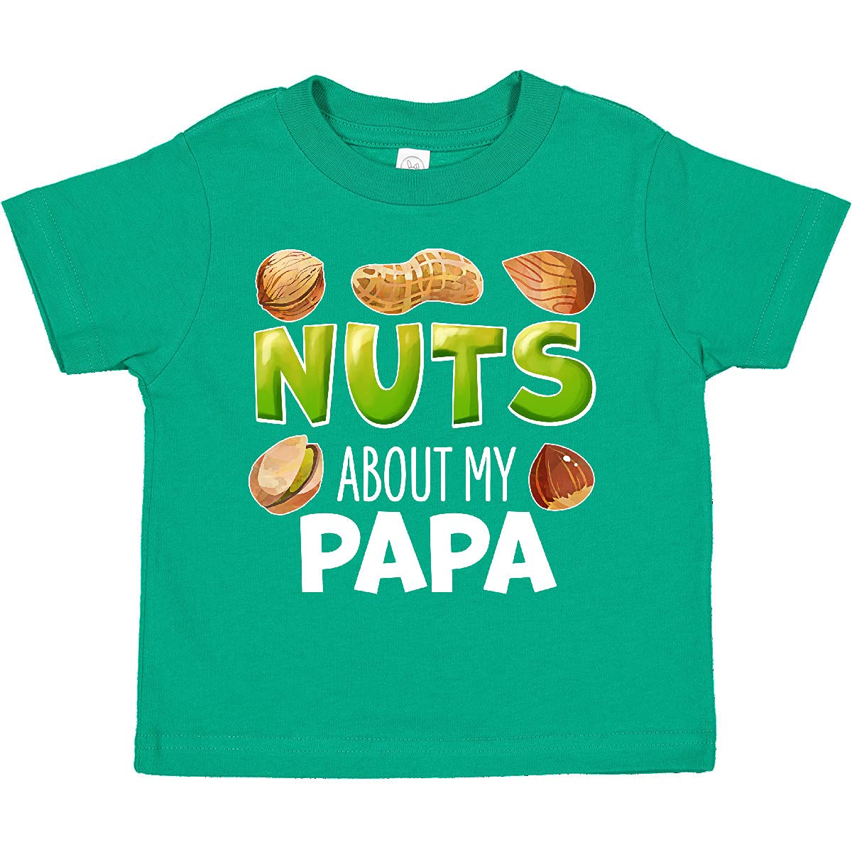 Inktastic 'Nuts About My Papa' Peanut Almond Pistachio Graphic Toddler T-Shirt - Cute Father's Day Gift for Dad & Fun Casual Outfit for Kids
