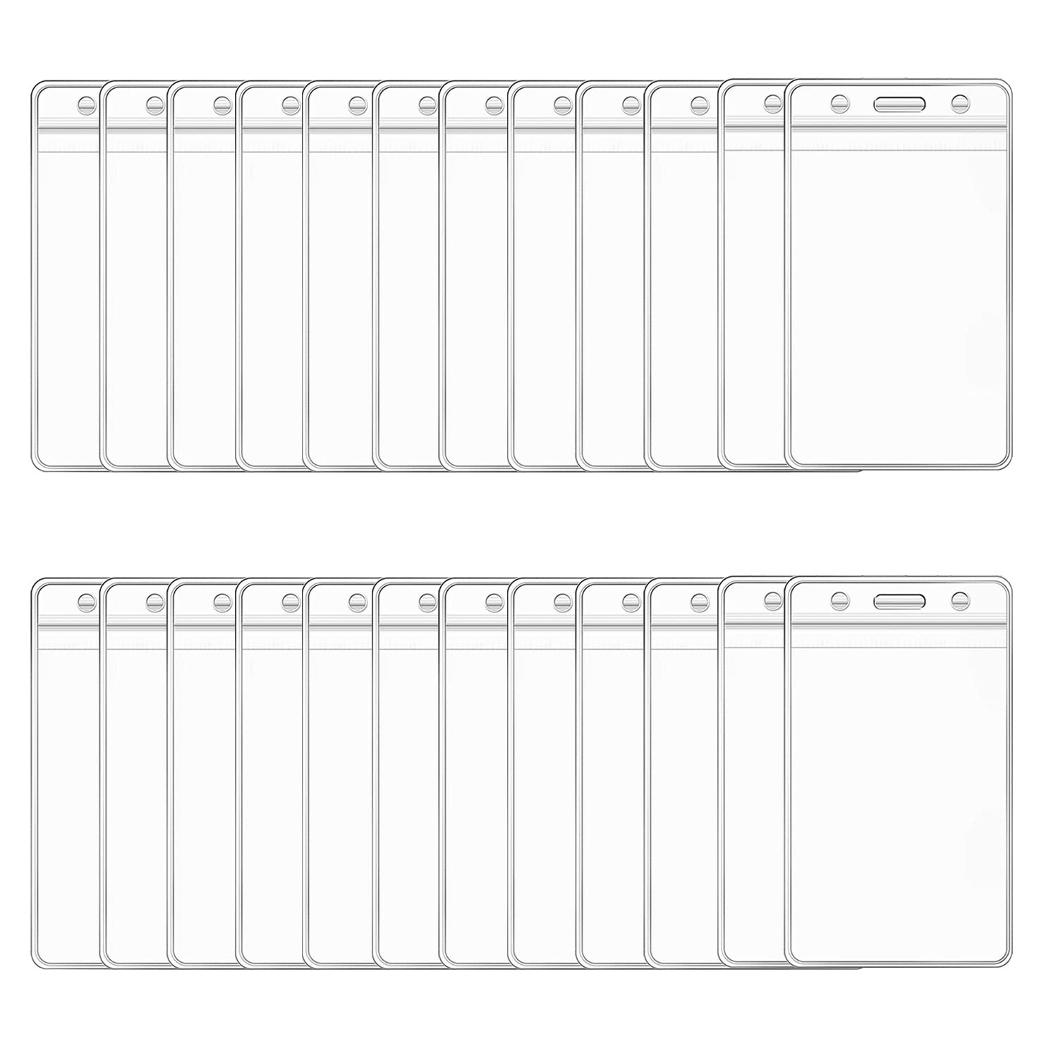 LGEGE 24-Pack Vertical ID Card Holders - Waterproof Badge Protectors for Work, School & Events (6×4