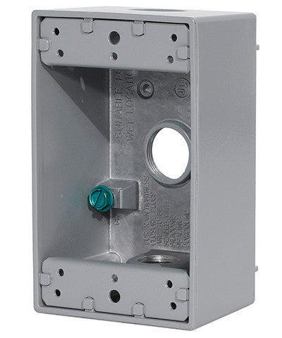 1 Gang Weatherproof Electrical Box with Three 3/4