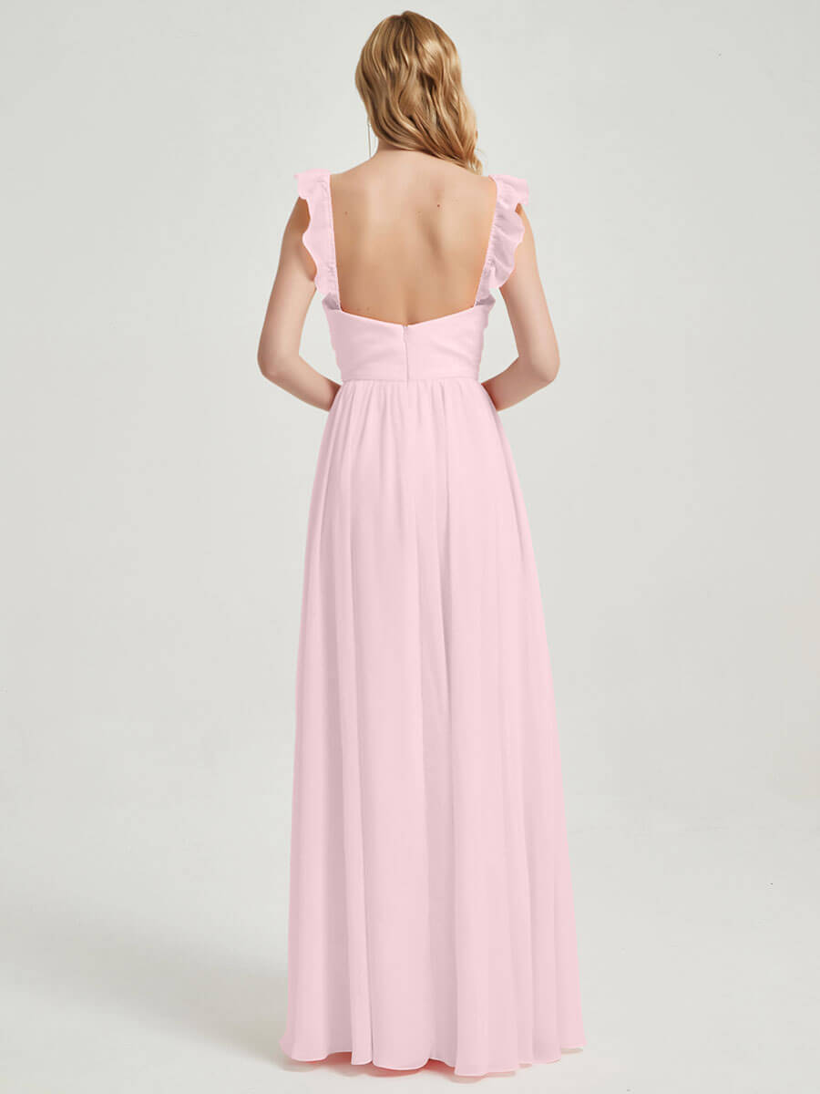 Elegant 3-in-1 Convertible Chiffon Bridesmaid Dress with Detachable Straps - Perfect for Weddings, Prom & Formal Events