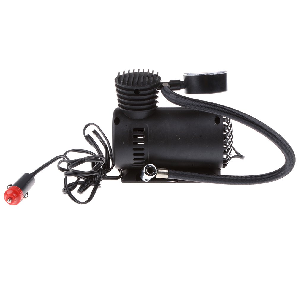 Portable Mini Tire Inflator Air Compressor - 12V DC Car Pump with 25L/min Fast Inflation - Ideal for Travel, Emergency Roadside Assistance & Bike Tires