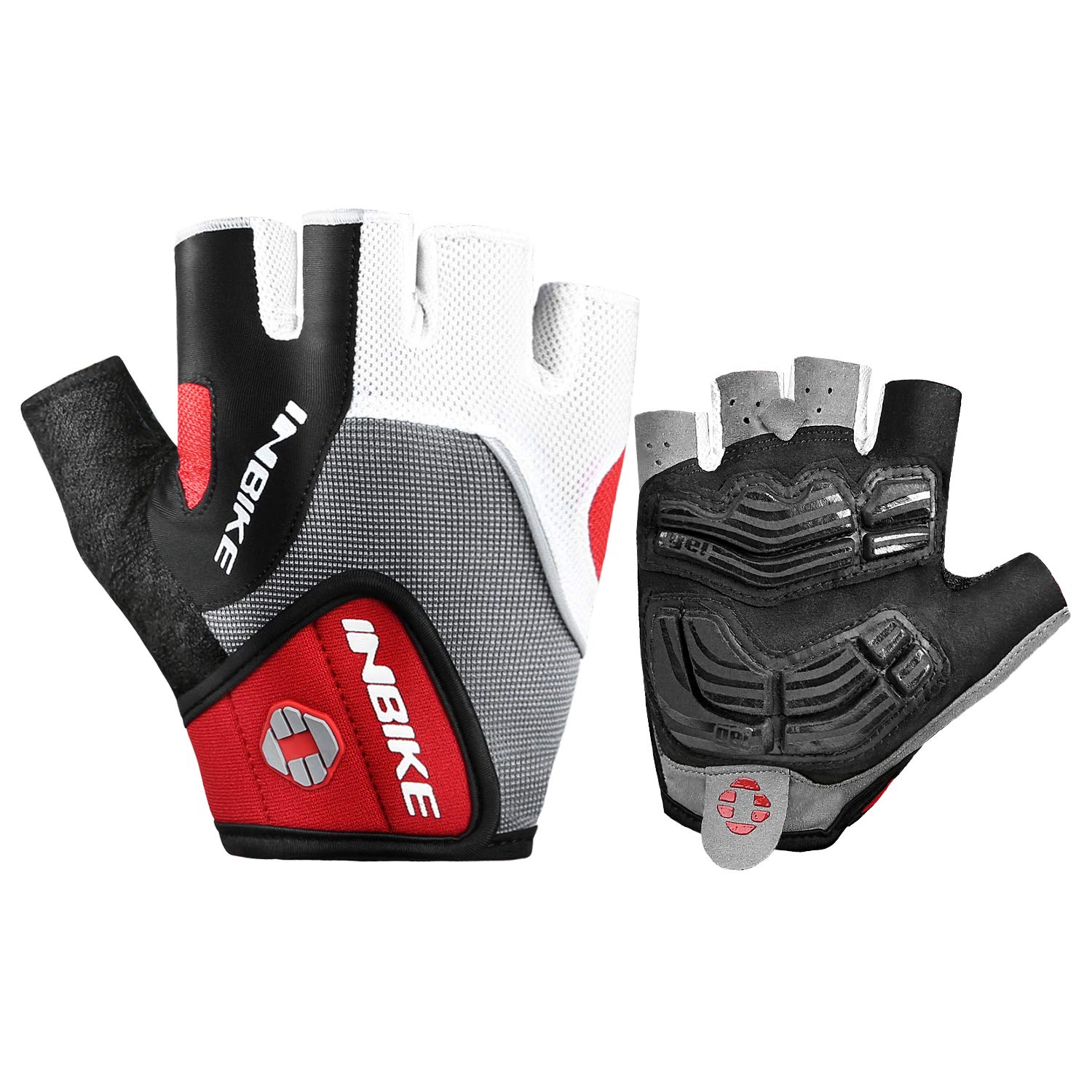 INBIKE 5mm Gel Pad Half Finger Cycling Gloves for Men & Women - Shock Absorbing Bike Gloves for Road & Mountain Biking, Comfortable Cycling Gear for Long Rides & Commuting