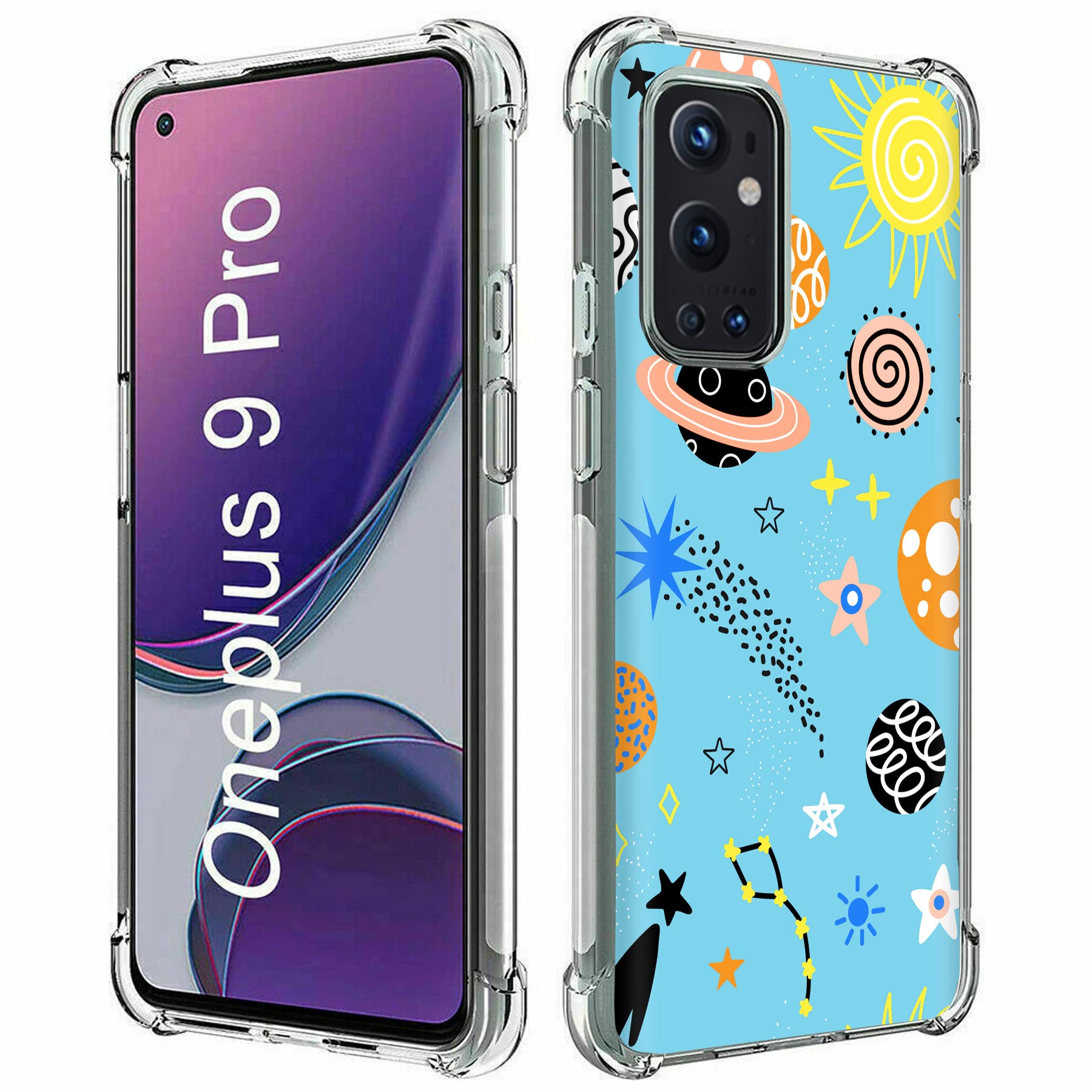 OnePlus 9 Pro Case with Talking Feature | Shockproof TPU Phone Cover | Stars & Planets Design | Flexible Protective Case | Anti-Scratch | Made in USA | Perfect for Daily Use & Gift Giving