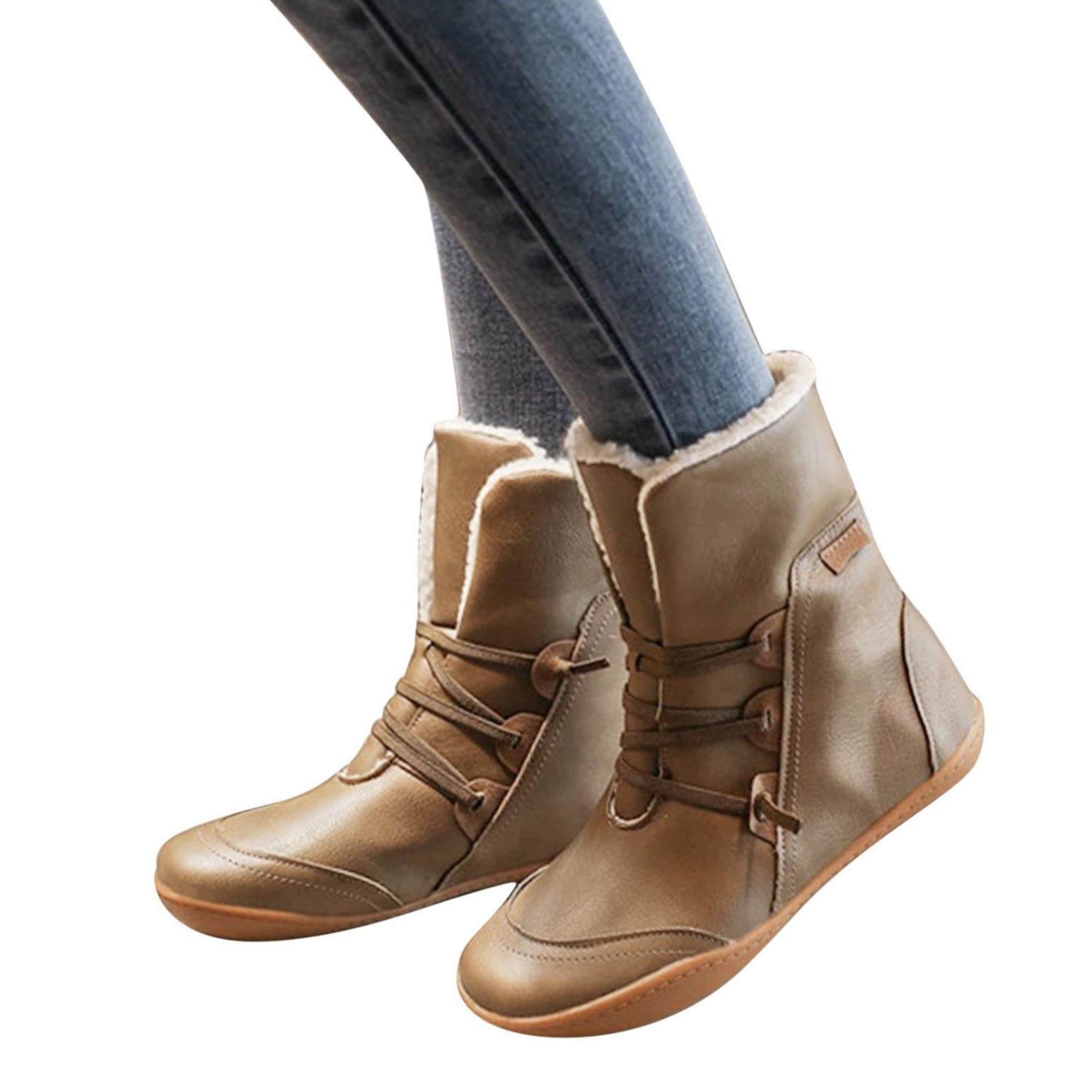 Viyabling Women's Waterproof Winter Snow Boots - Warm Fur Lined Ankle Booties with Slip On Design for Outdoor Activities | Perfect for Snowy Weather, Hiking & Cold Climate Wear