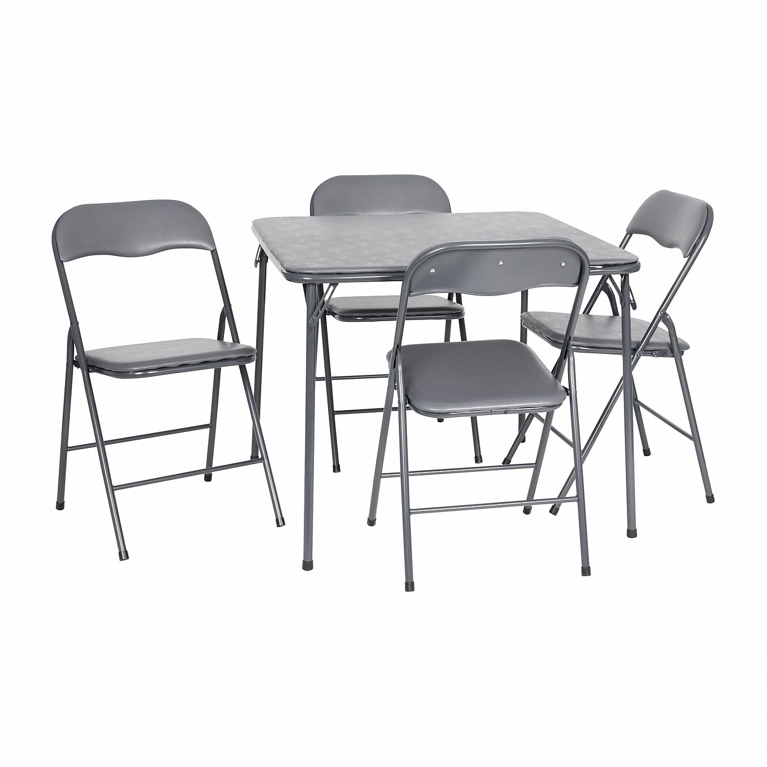 Flash Furniture Madison 5-Piece Folding Card Table and Chairs Set - Portable Indoor/Outdoor Event Furniture for Parties, Picnics & Game Nights (Gray)