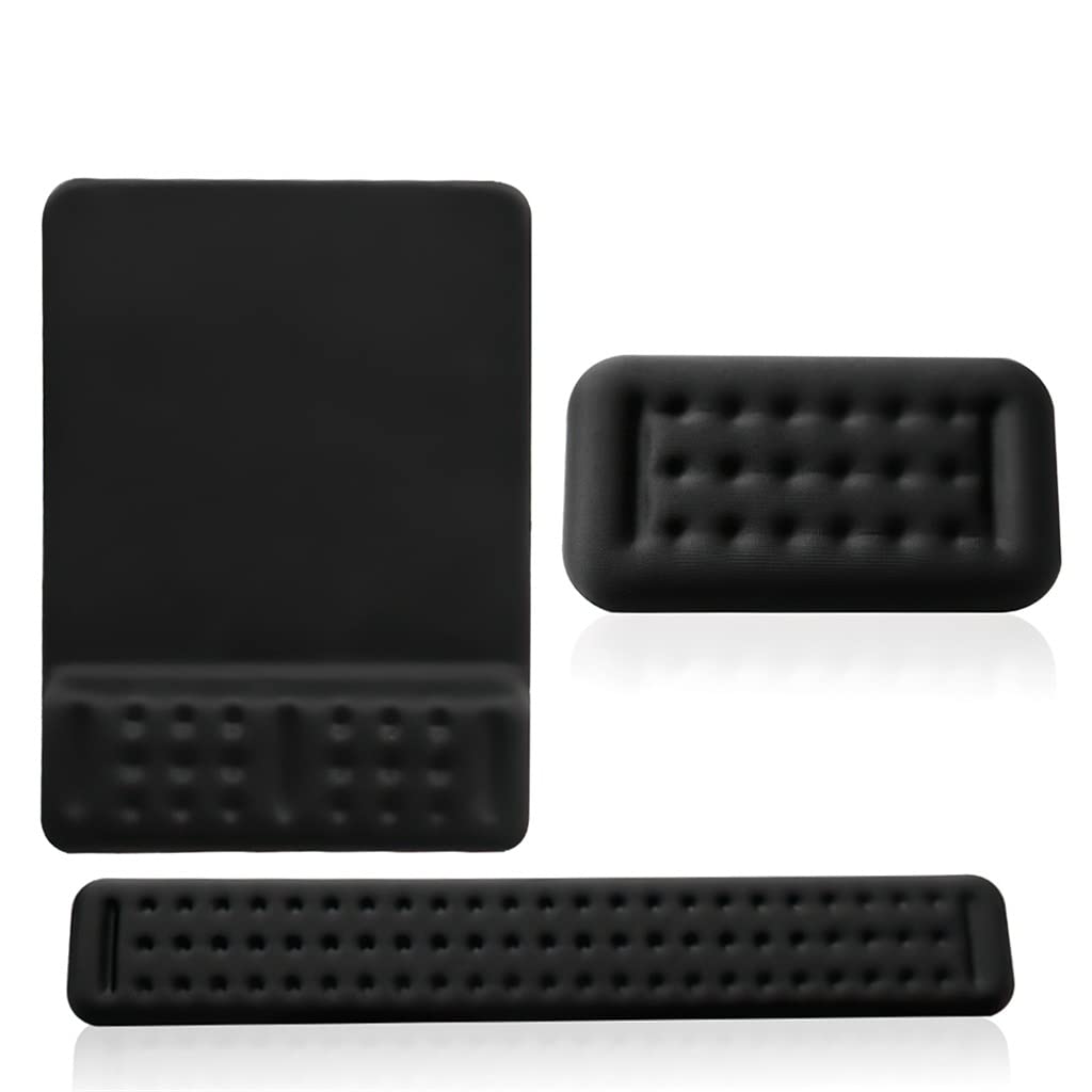 Ergonomic Keyboard and Mouse Pad with Memory Foam Wrist Rest - Non-Slip Desk Mat for Office, Home, PC & Laptop Use - Perfect for Gaming, Typing & Long Computer Sessions