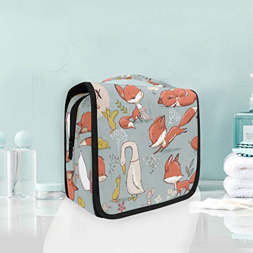 Cute Fox Hanging Travel Toiletry Bag - Waterproof Makeup Case & Cosmetic Organizer for Men & Women - Perfect for Camping, Gym, Business Trips & Vacation Essentials