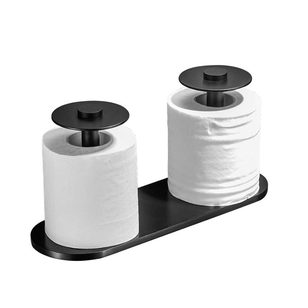 KLHHG Round Double Towel Rack - Space-Saving Aluminum Toilet Paper Holder & Bathroom Towel Rack for Modern Homes (Ideal for Small Bathrooms, Powder Rooms & RVs)