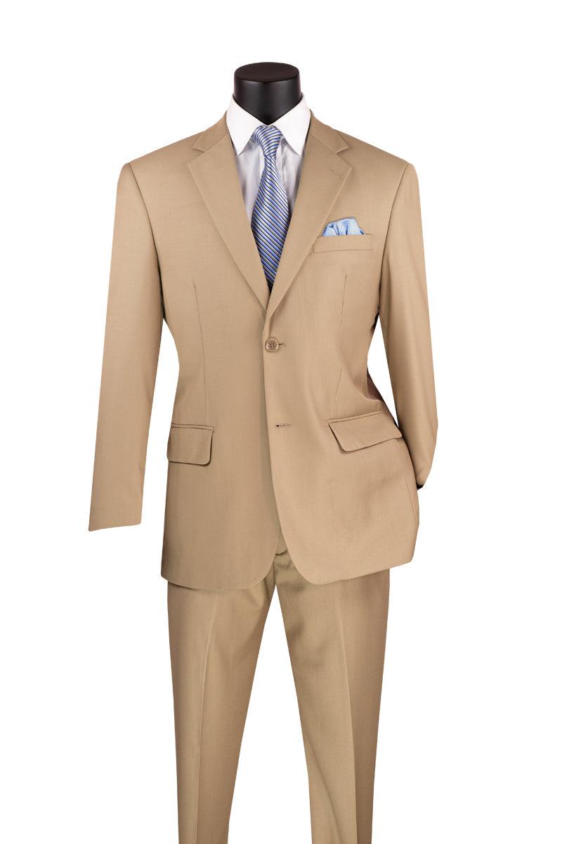 Light Beige Regular Fit Two Piece Suit for Men - Business & Formal Wear - Office, Wedding & Special Occasions