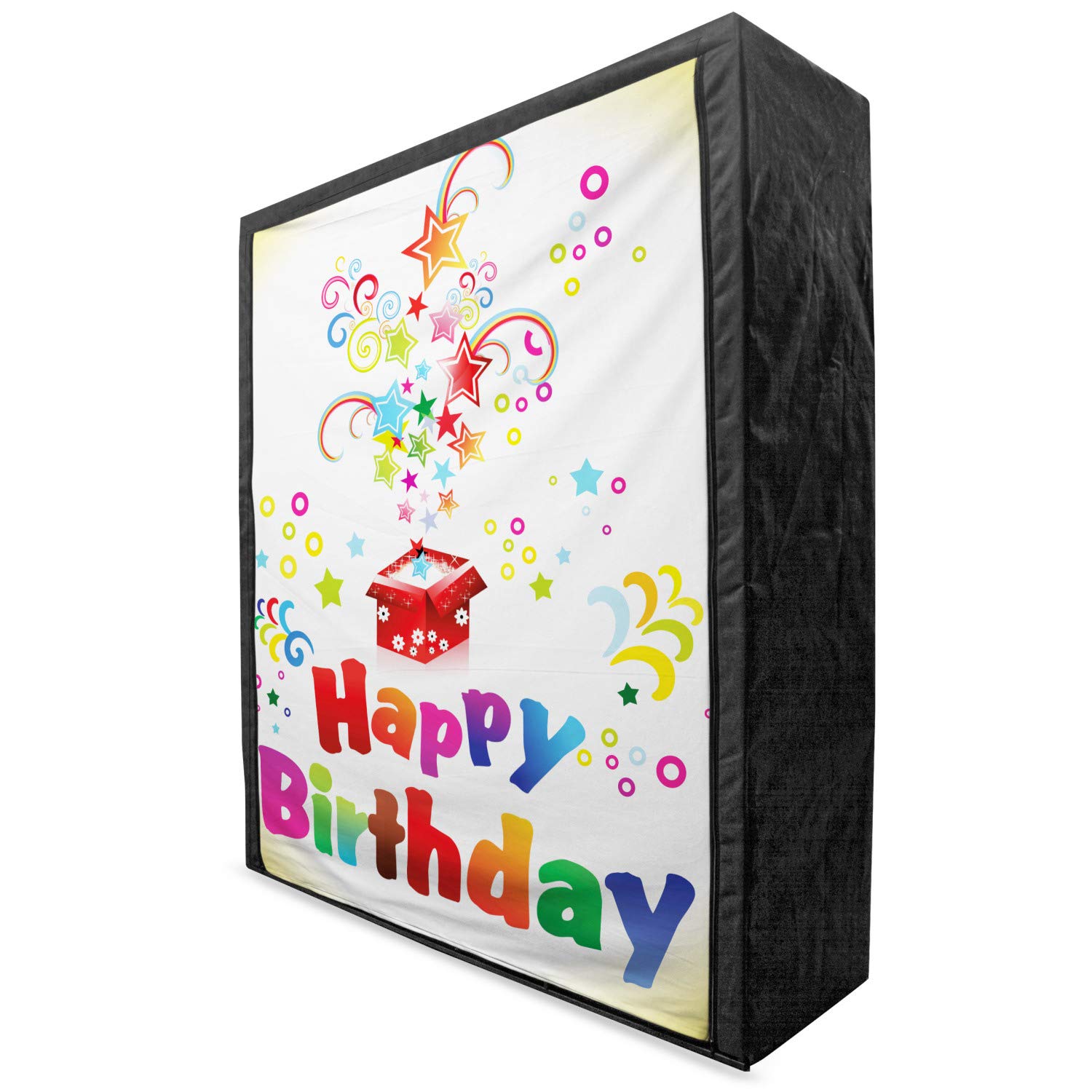 Ambesonne Birthday Portable Fabric Wardrobe - Stars Swirls Spirals & Circles Design, 59