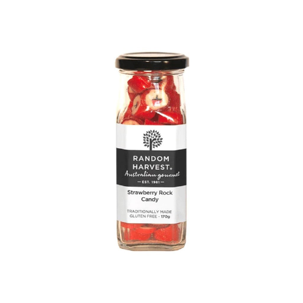 Premium Strawberry Rock Candy 170g - Natural Fruit Flavored Hard Candy for Parties, Gifts & Dessert Toppings | Bulk Sweet Treats for Kids & Adults