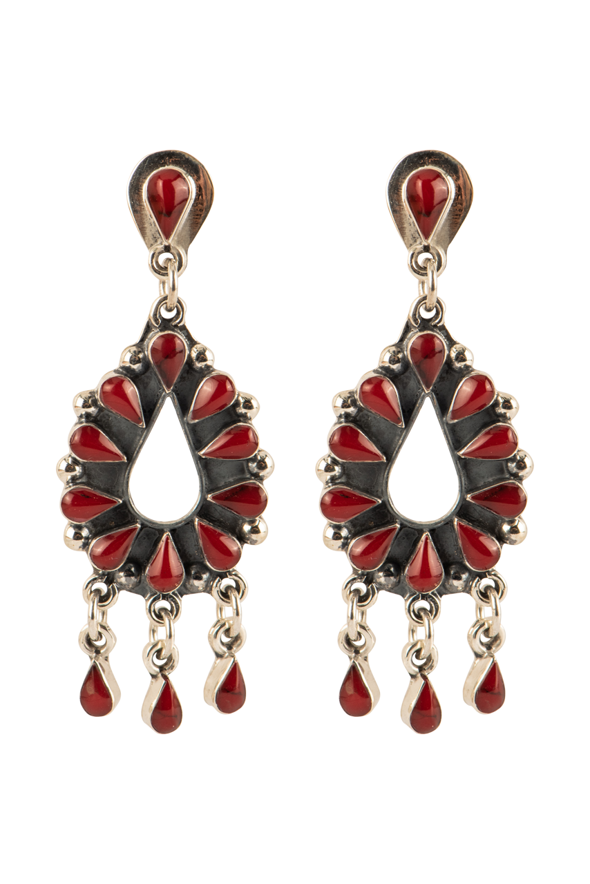 Paige Wallace Coral Dangle Earrings for Women - Handmade Boho Statement Jewelry - Perfect for Beach Vacations, Weddings & Summer Outfits