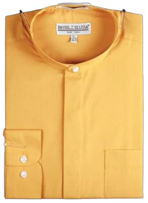 Daniel Ellissa Banded Collar Shirt with Convertible Cuff DS3001C Honey Gold | Stylish Casual & Business Wear for Men