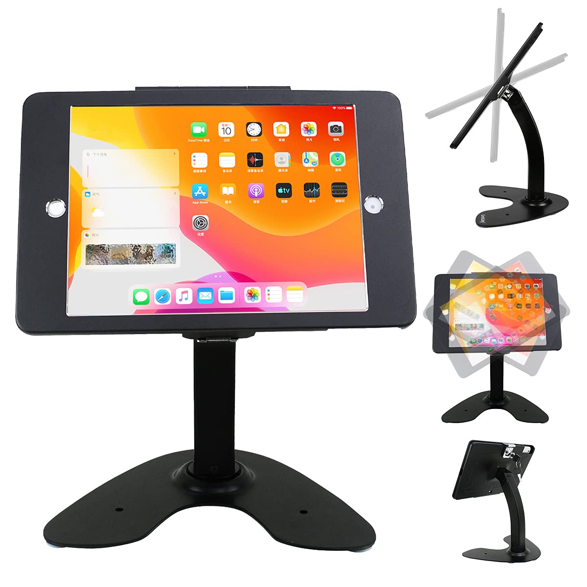 Secure Desktop Anti-Theft Tablet Kiosk Stand for iPad 9th/8th/7th Gen (10.2