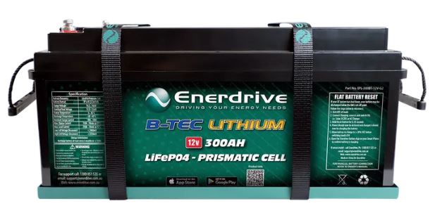Enerdrive B-TEC 300Ah 12V LiFePO4 Deep Cycle Battery Gen 2 - Perfect for RVs, Boats, Solar Systems & Off-Grid Power Storage