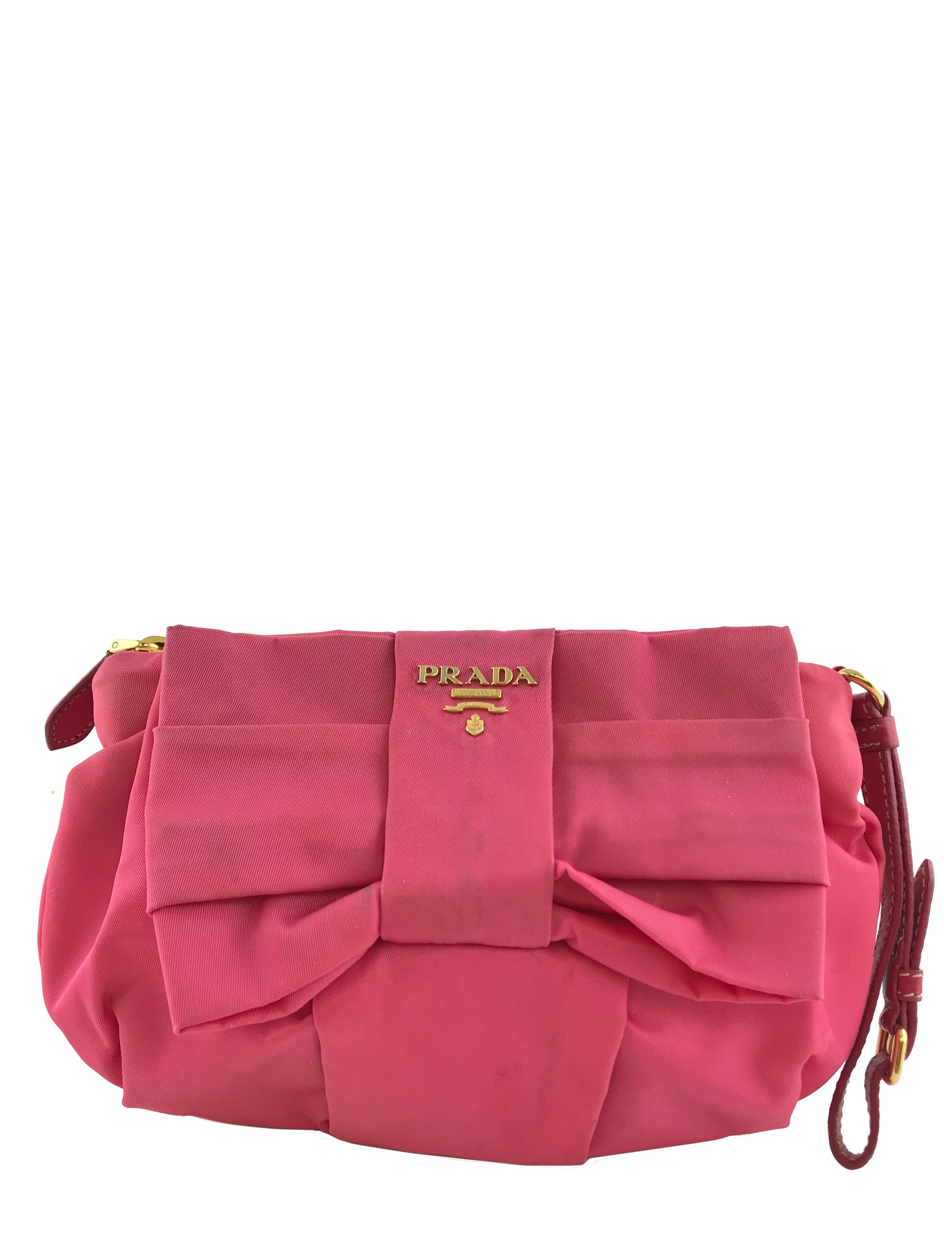 Prada Zip Top Pleated Satin Wristlet Bag - Luxury Designer Clutch for Women | Perfect for Evening Parties, Weddings & Special Occasions