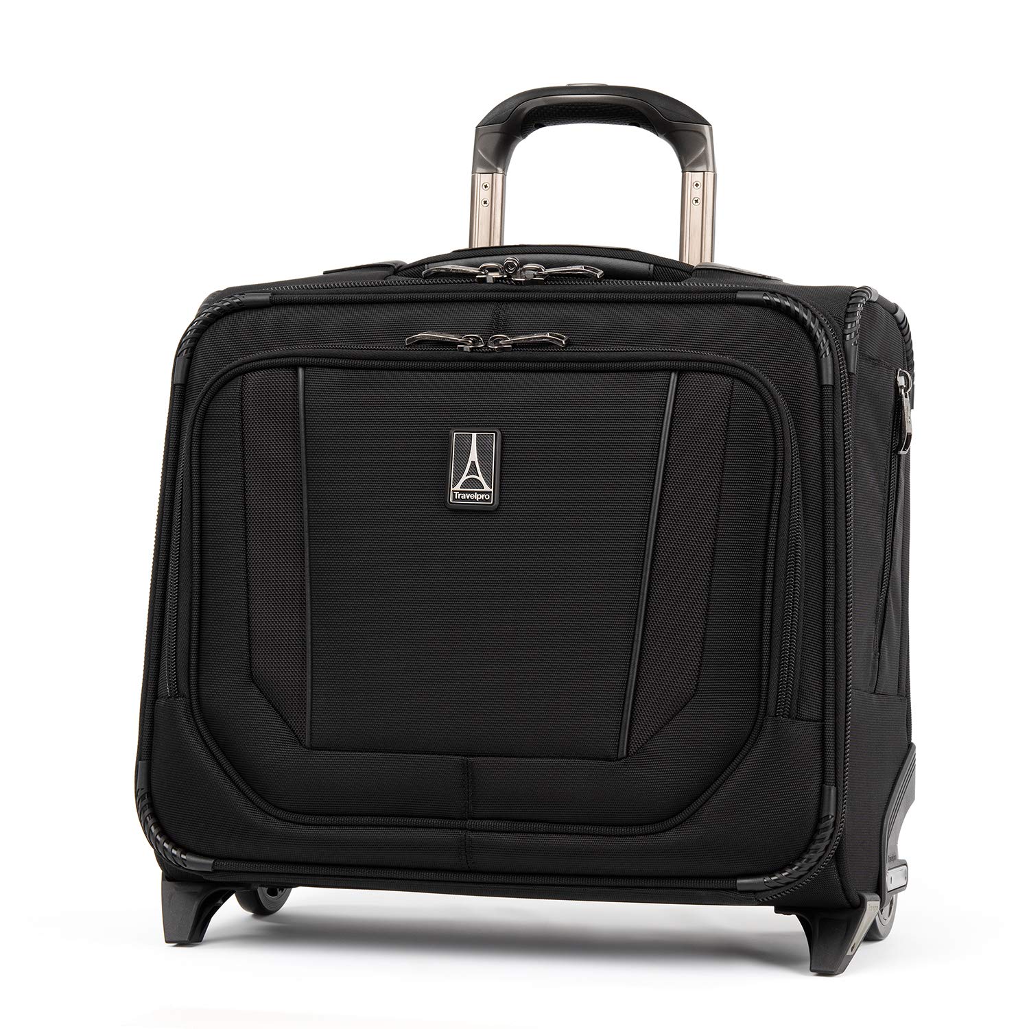 Travelpro Crew Versapack Rolling Travel Tote Bag - Expandable Carry-On Luggage with Wheels for Business & Vacation (Jet Black, One Size) - Perfect for Air Travel, Weekend Getaways & Business Trips