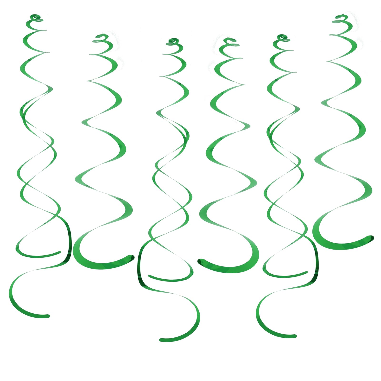 30 PCS Green Metallic Foil Party Swirl Decorations - Double & Single Hanging Swirls for Ceiling, Plastic Streamers - Perfect for Birthday, Wedding, Baby Shower & Holiday Party Decorations