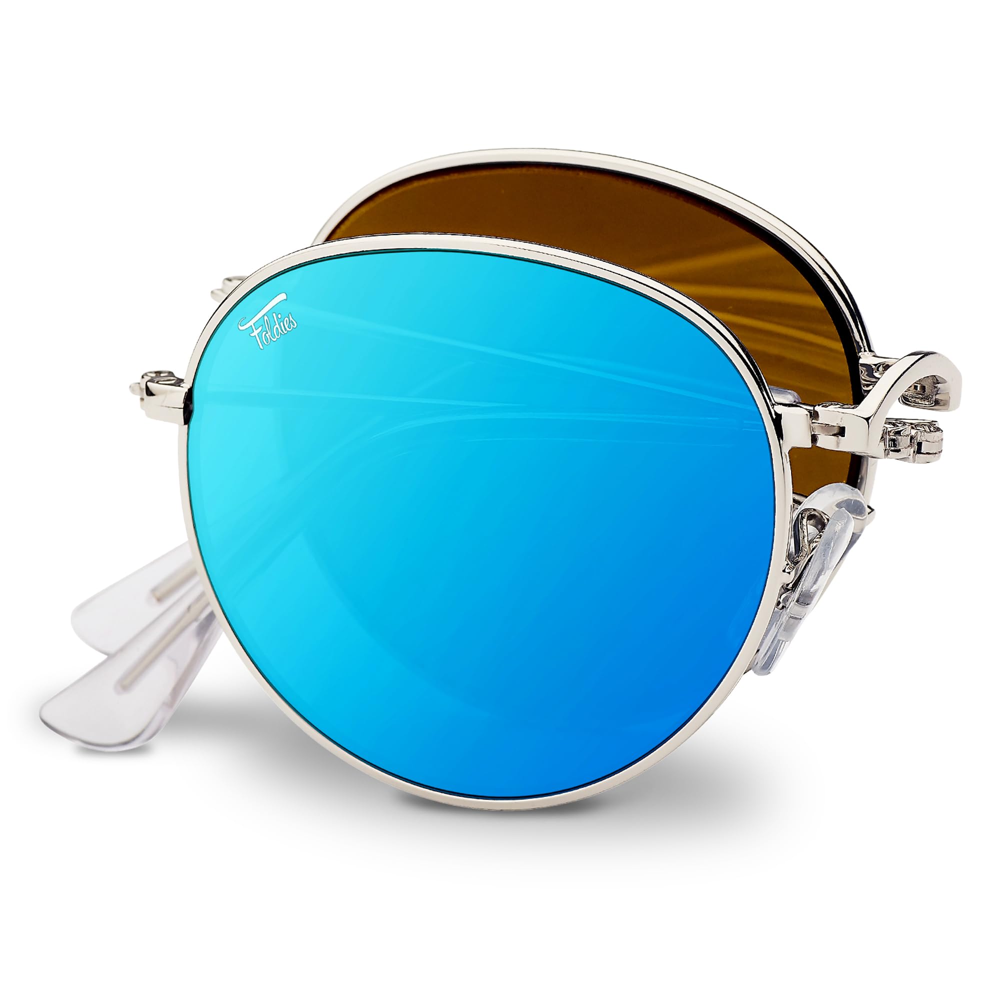 Polarized Round Folding Sunglasses UV400 Protection for Men & Women - UVA/UVB Blocking, Includes Leather Case - Perfect for Travel, Driving & Outdoor Activities