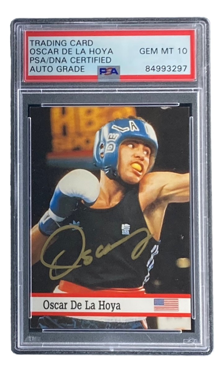 Oscar De La Renta Signed 1993 Fax Pax #29 Rookie Card PSA/DNA Gem Mint 10 - Authentic Autographed Collectible for Boxing Memorabilia Fans & Sports Card Investors