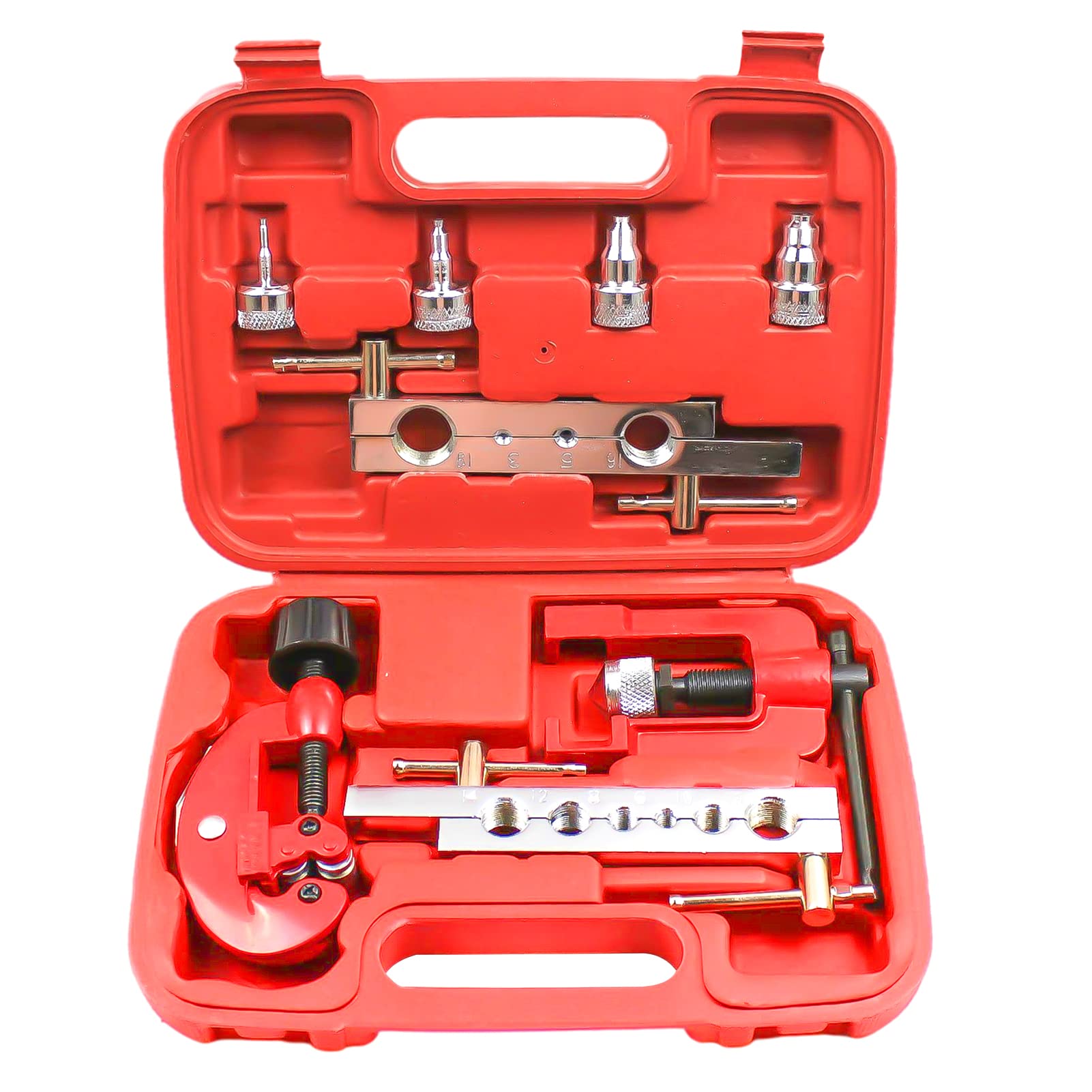 3-19mm Tube Cutter Kit with Double Flaring Dies - Copper Pipe Brake Fuel Line Repair Tool for Refrigeration & Automotive Use - Perfect for HVAC, Plumbing and DIY Projects